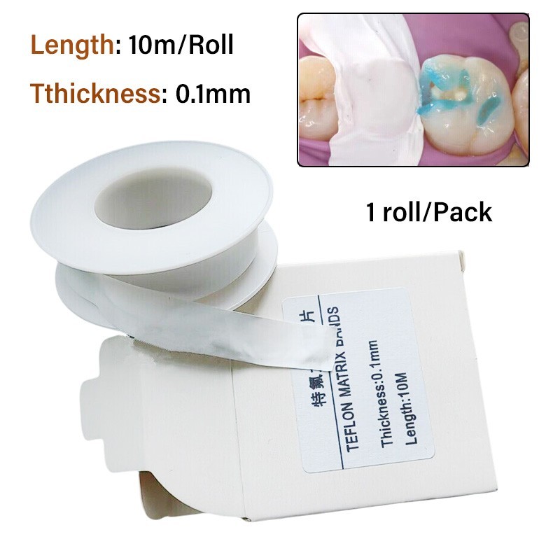 Dental Teflon Mataix Bands Tthickness 0.1mm Matrices Retainer Strips White Belt