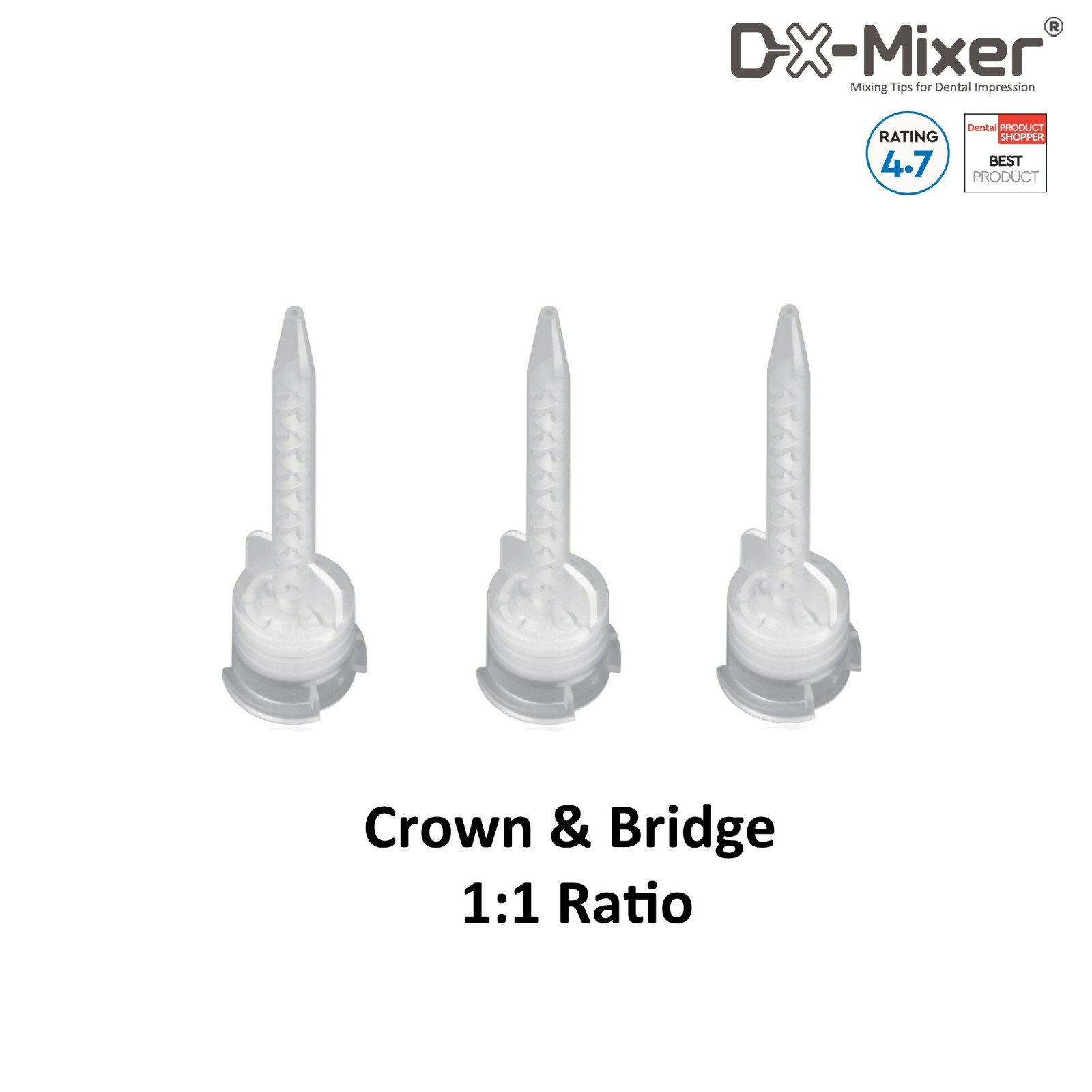 Crown 1:1 mixing tip Crown & Bridge Dental HP Mixing Tips DX-Mixer® 48pcs