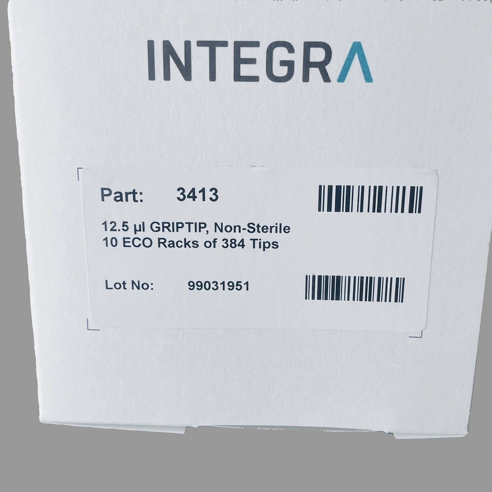 Integra Biosciences Pipette Tips 12.5 ul ECO GripTip 10 Racks of 384 Tips Each
