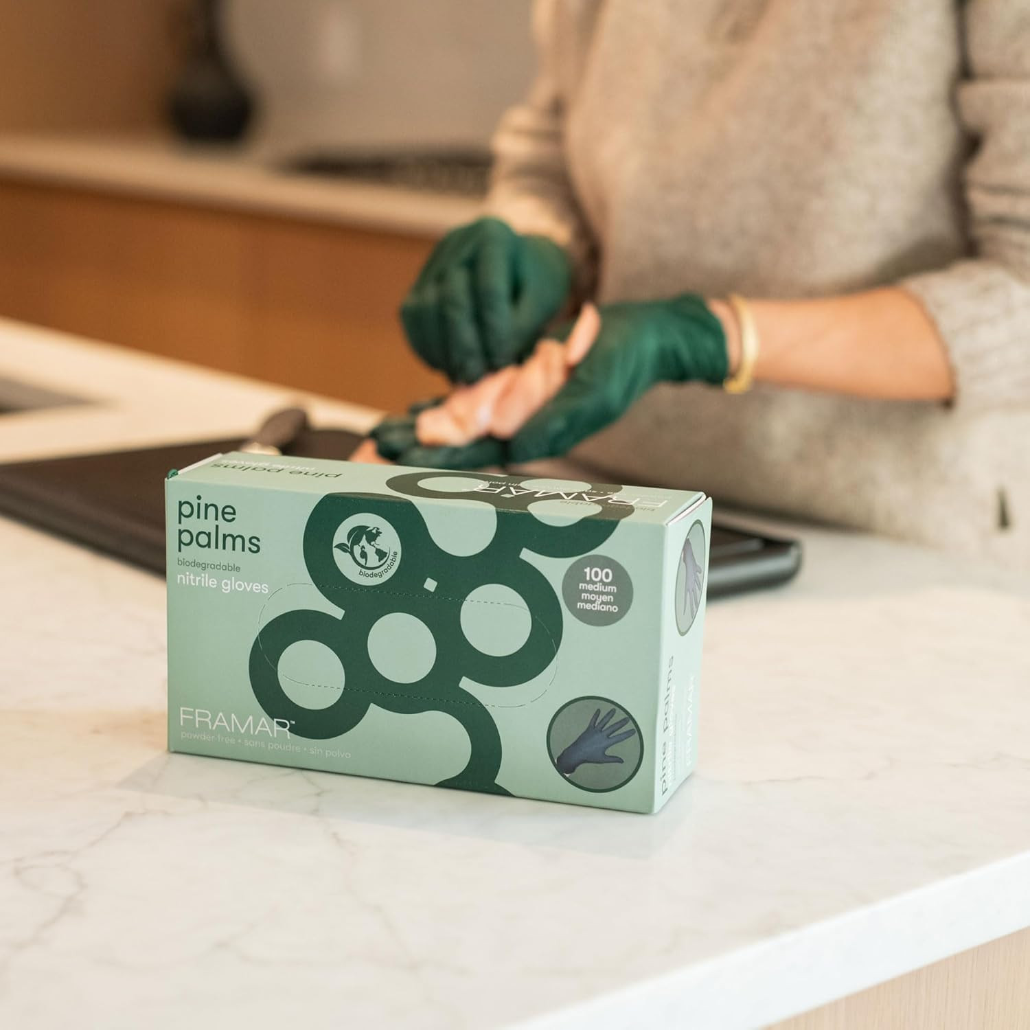 Green Gloves Disposable Latex Free – Heavy Duty Nitrile Gloves Medium, Disposabl