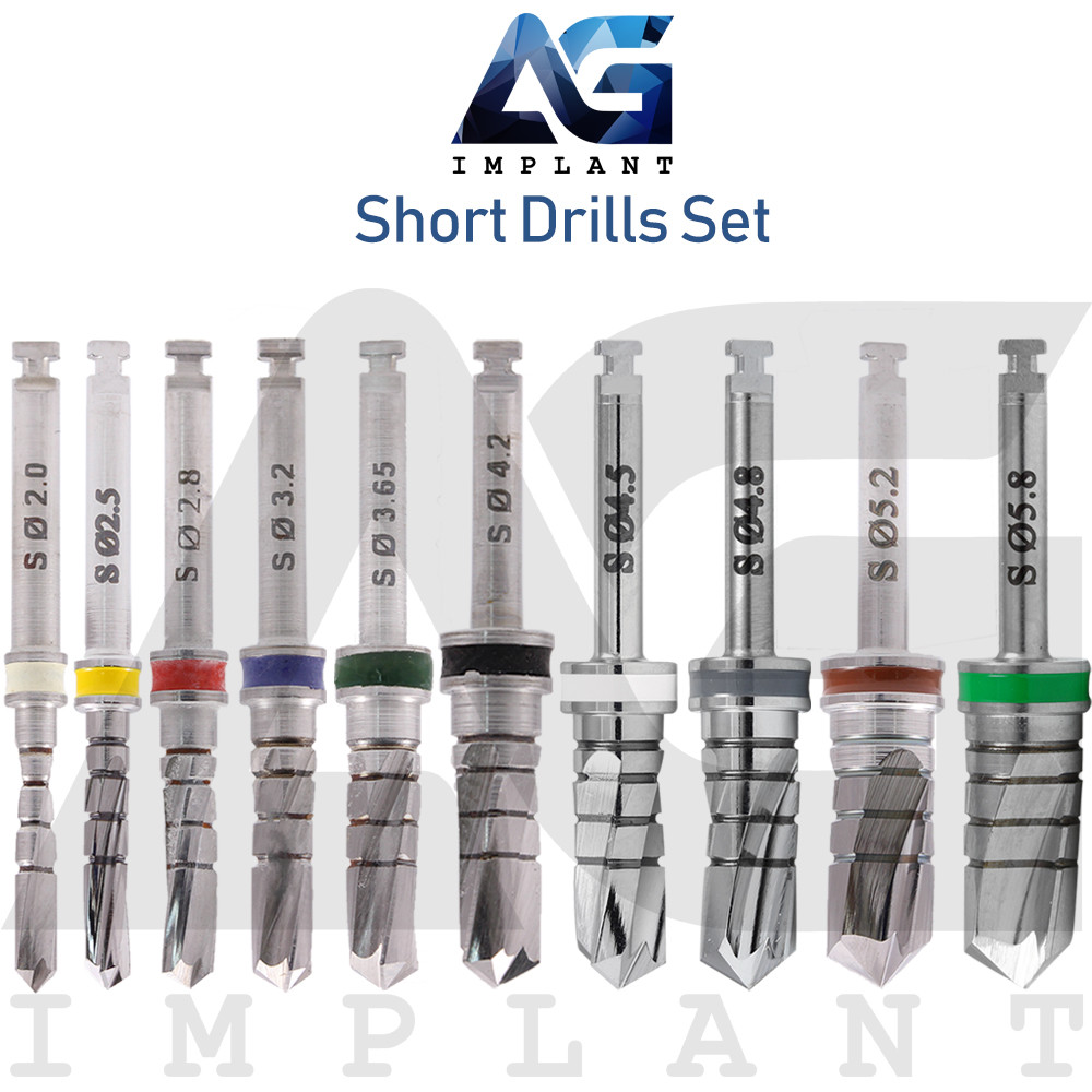 Short Drills Set 10 Sizes External Irrigation Sur gical Tool Dental