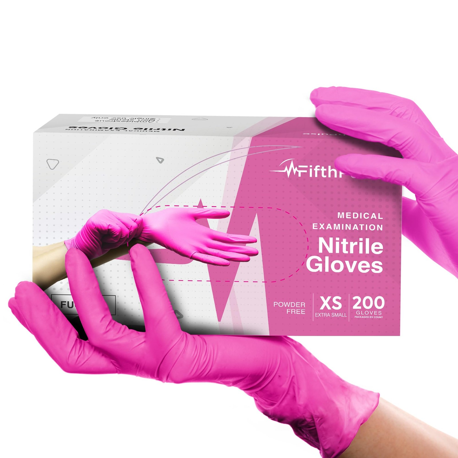 Fuchsia Hot Pink Nitrile Disposable Gloves – 200 Count – 3 Mil Nitrile Gloves…