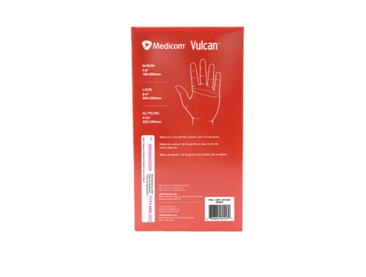Medicom Vulcan Nitrile Gloves Latex-Free General Purpose Indigo Color 150ct, MD