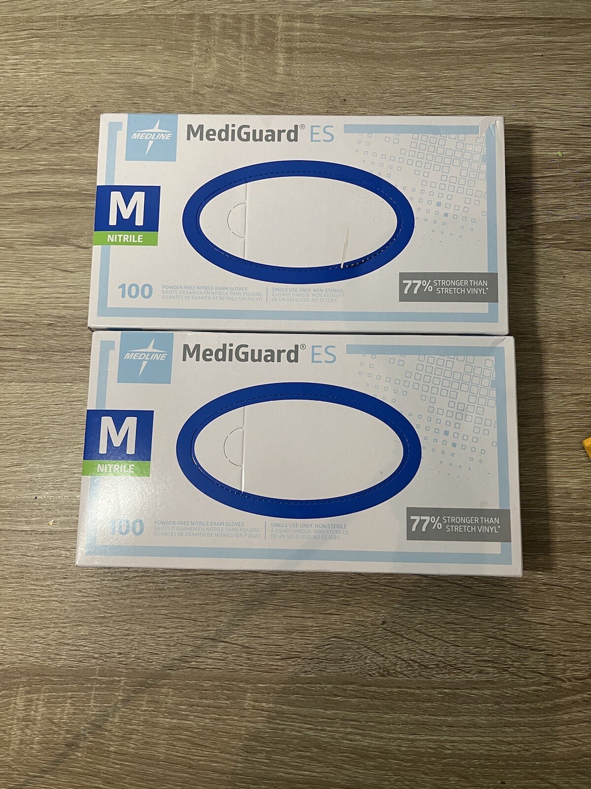 2x Medline MediGuard ES Powder Free Nitrile 100 Gloves Medium 77% STRONGER VINYL