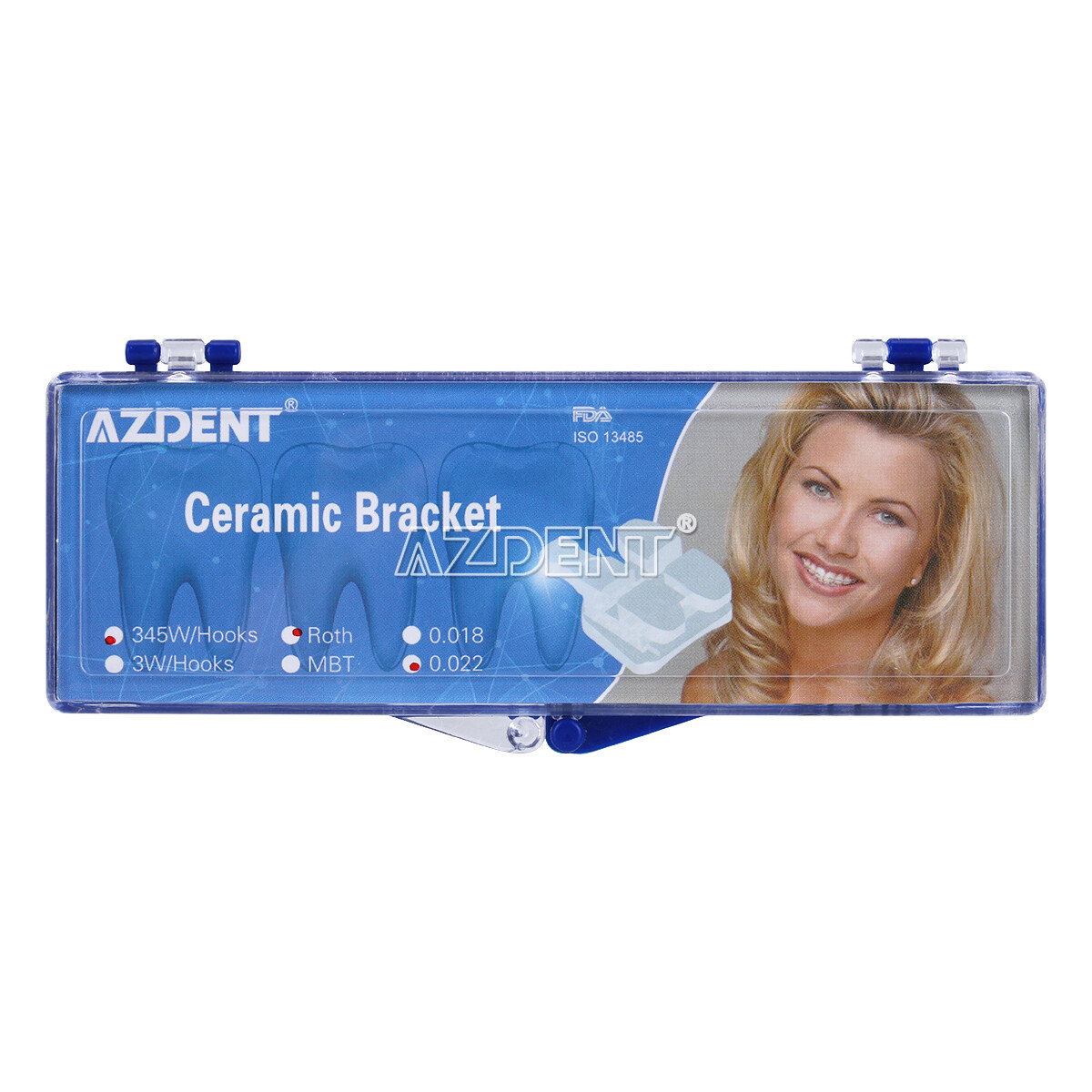 Dental Orthodontic Ceramic Brackets Braces Roth MBT 0.022/018 Hooks 3 4 5 AZDENT