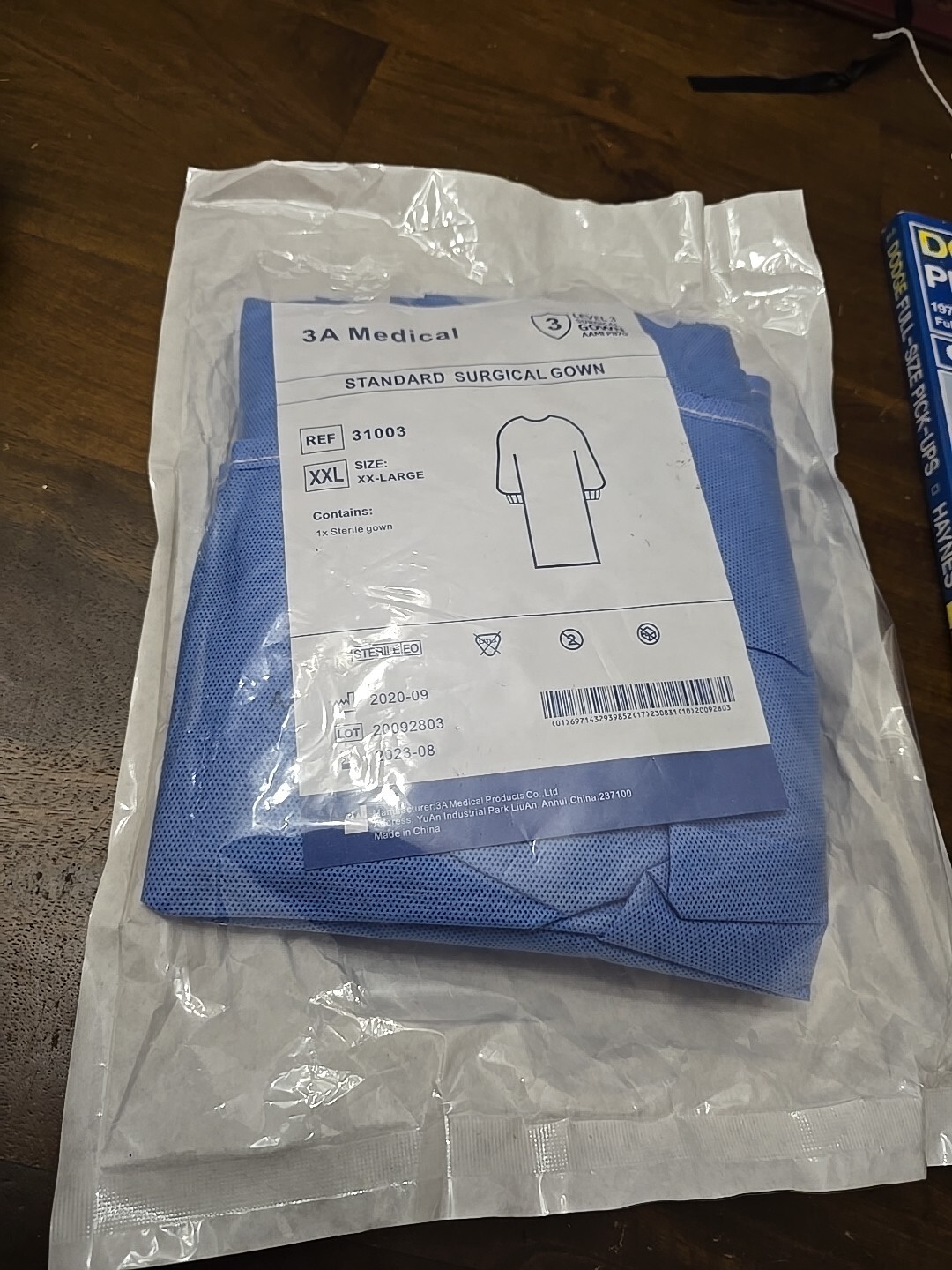 XXL 3A Medical Standard Surgical Gown, Level 3 AAMI PB70 Sterile New In Package