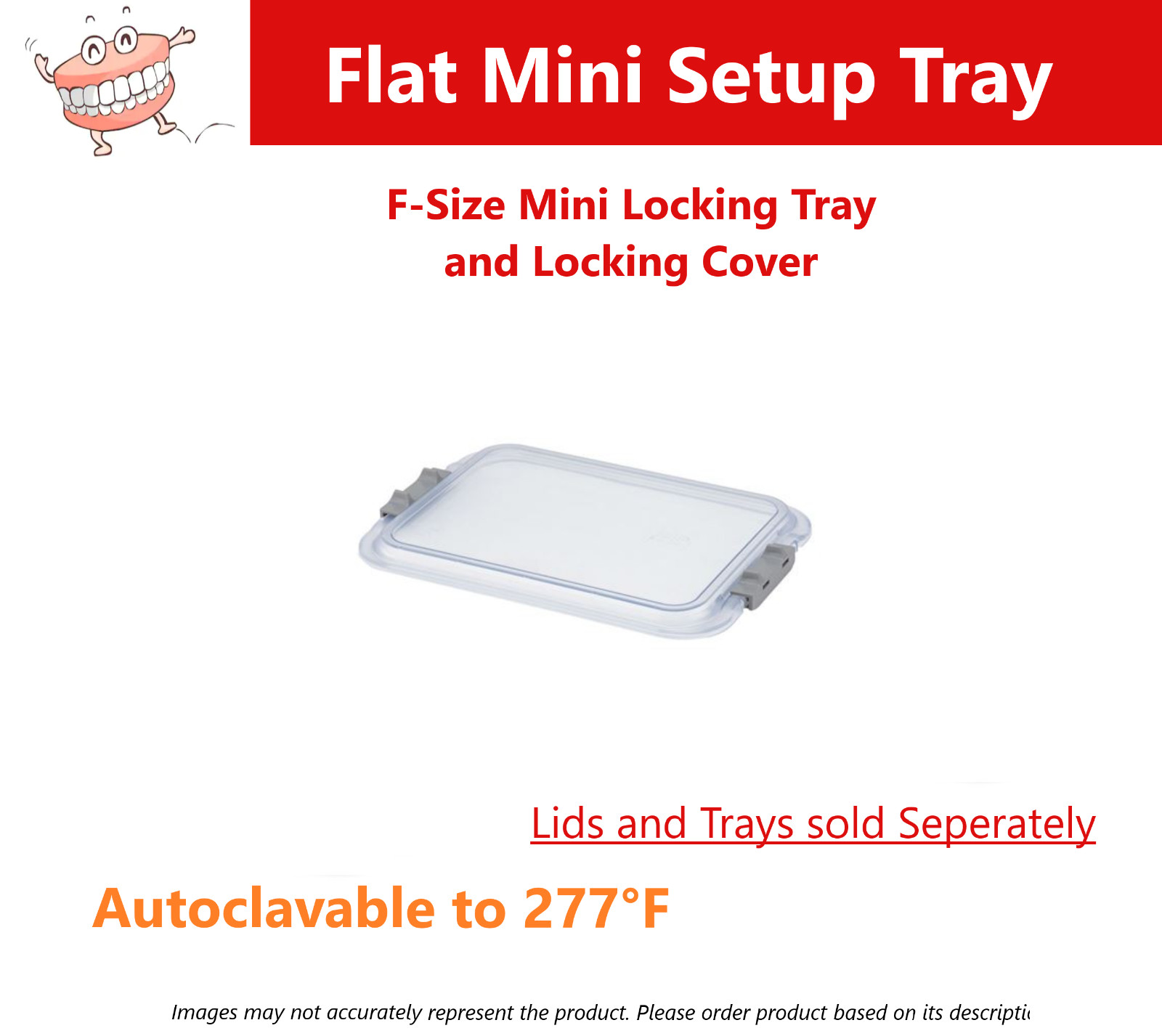 Dental Procedure Set-Up Trays Flat B (Ritter) or F Mini, or B Divided Tray 250F