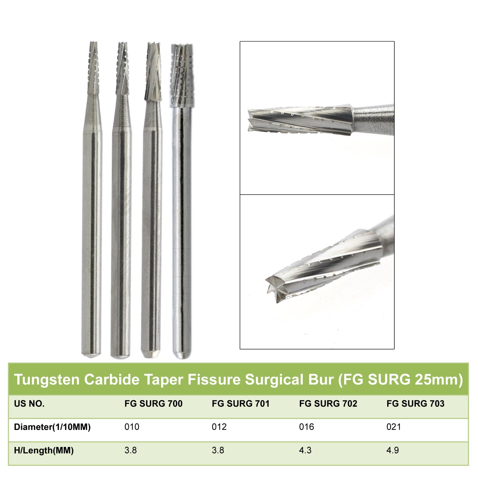 Wave Dental Surgical Bur Carbide FG Long 701L 699 700 702L 701 High Speed 25mm