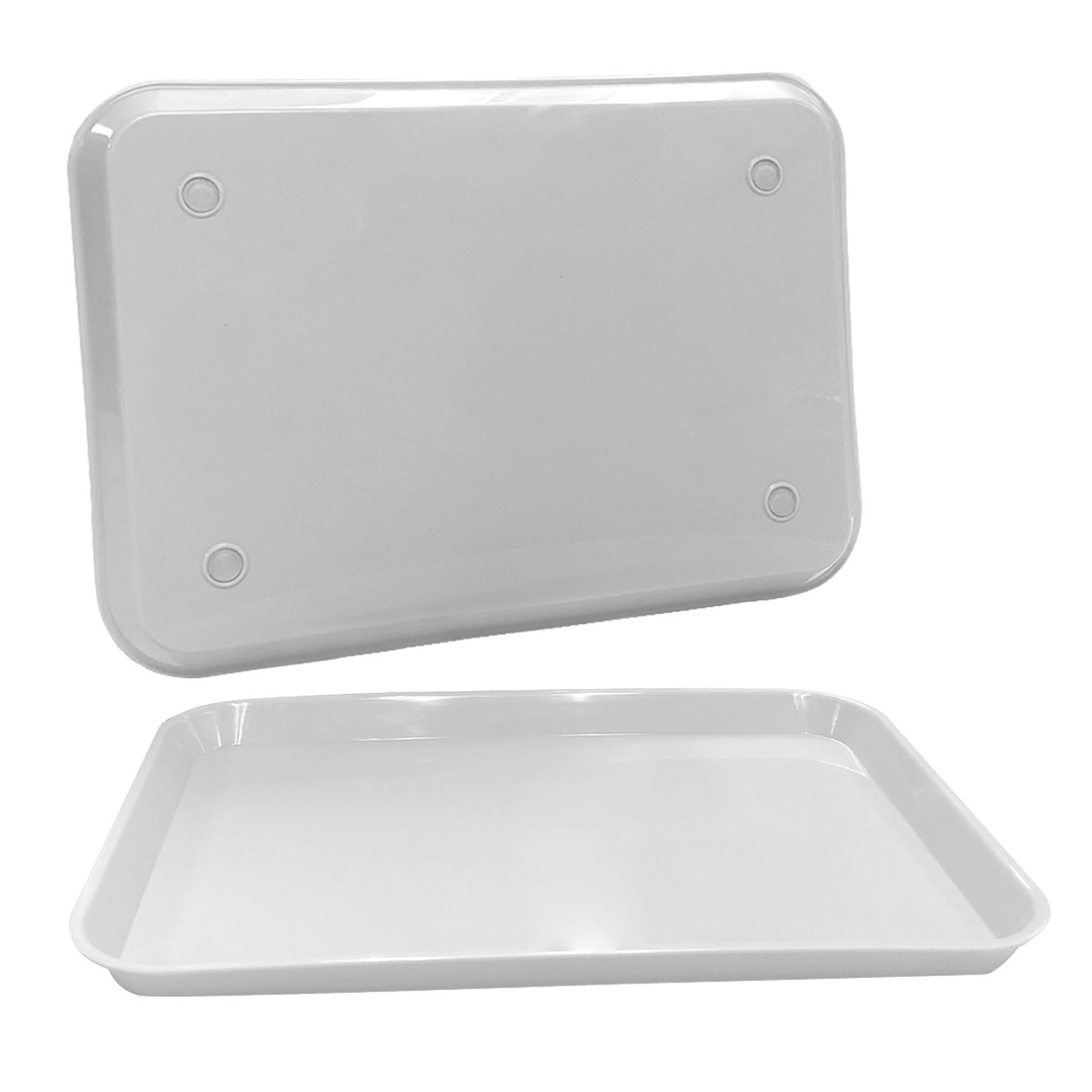 White Dental Plastic Instrument Trays, Size B Autoclavable (Pack of 12) Medical