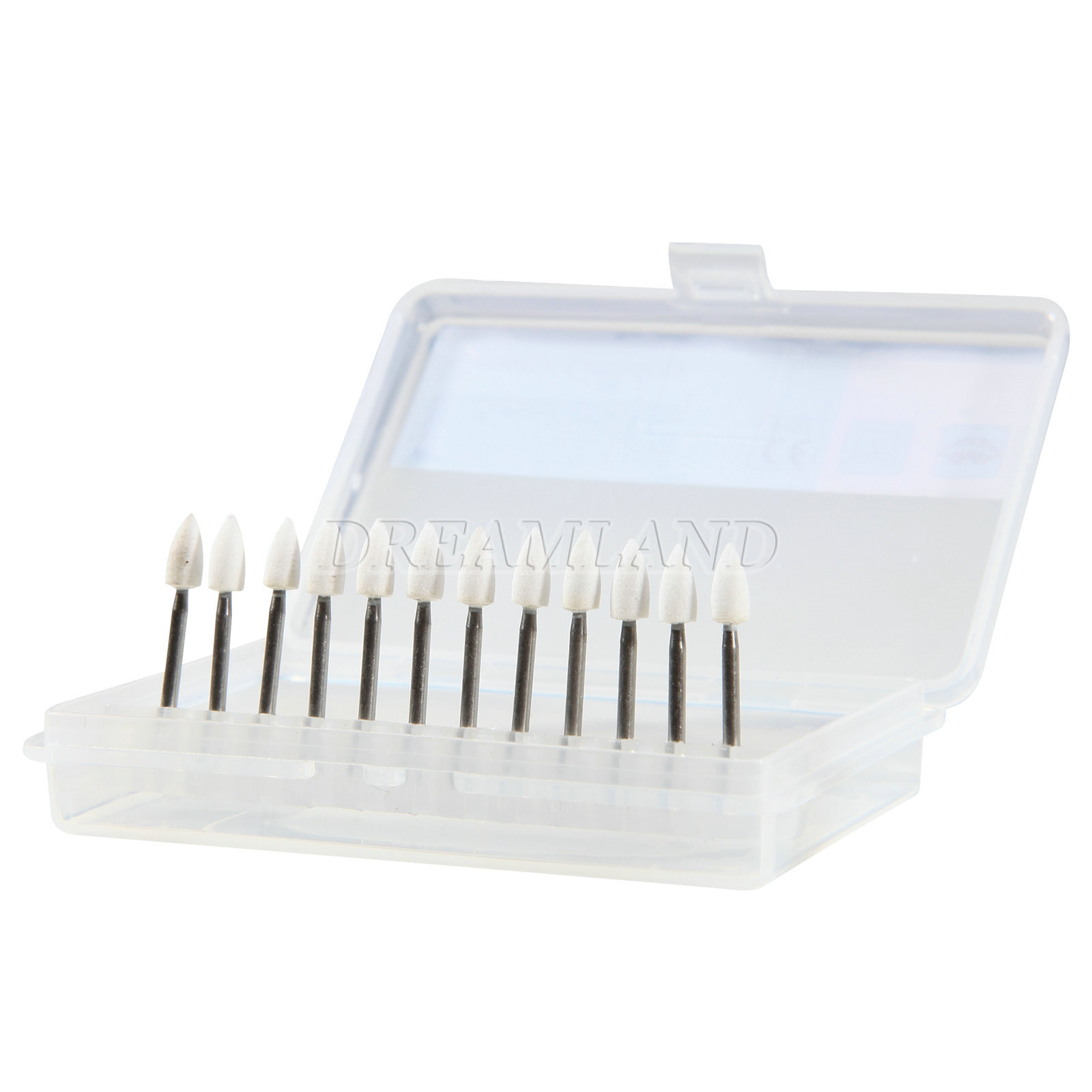 FL2 Dental Flame White Stone Polishing FG Burs Abrasion Point Bur 12Pcs/Pack