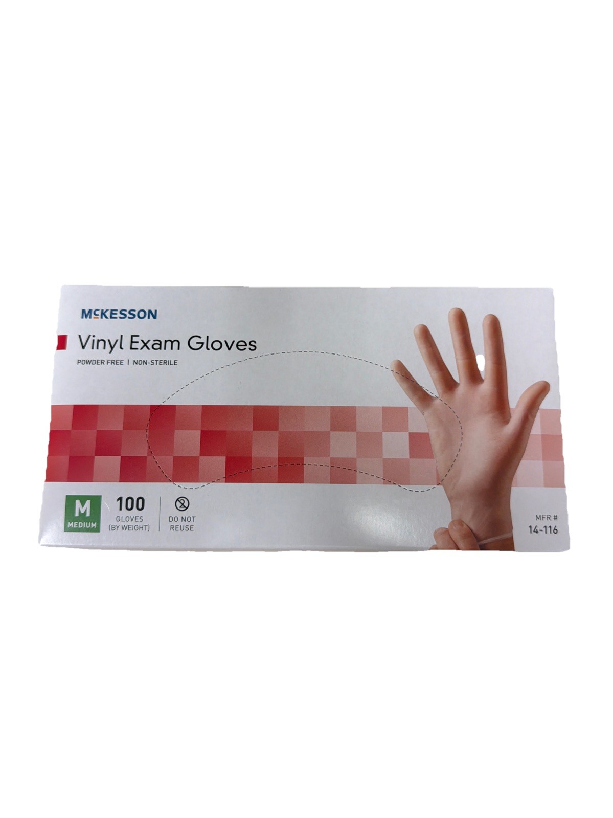 McKesson Vinyl Exam Gloves – Pack of 100, Medium