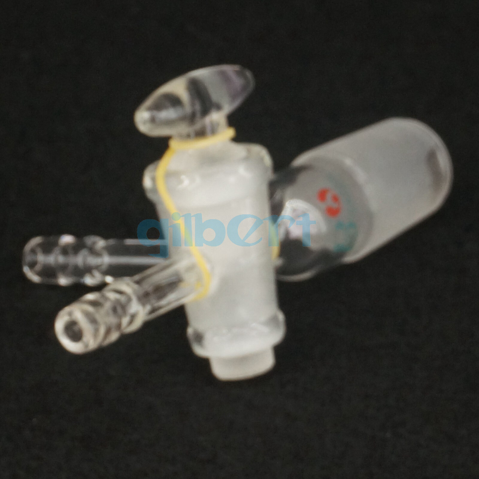 24/29 Joint Borosilicate Glass Tee Type 3-Ways 8mm Barbed Adapter Stopcock Lab