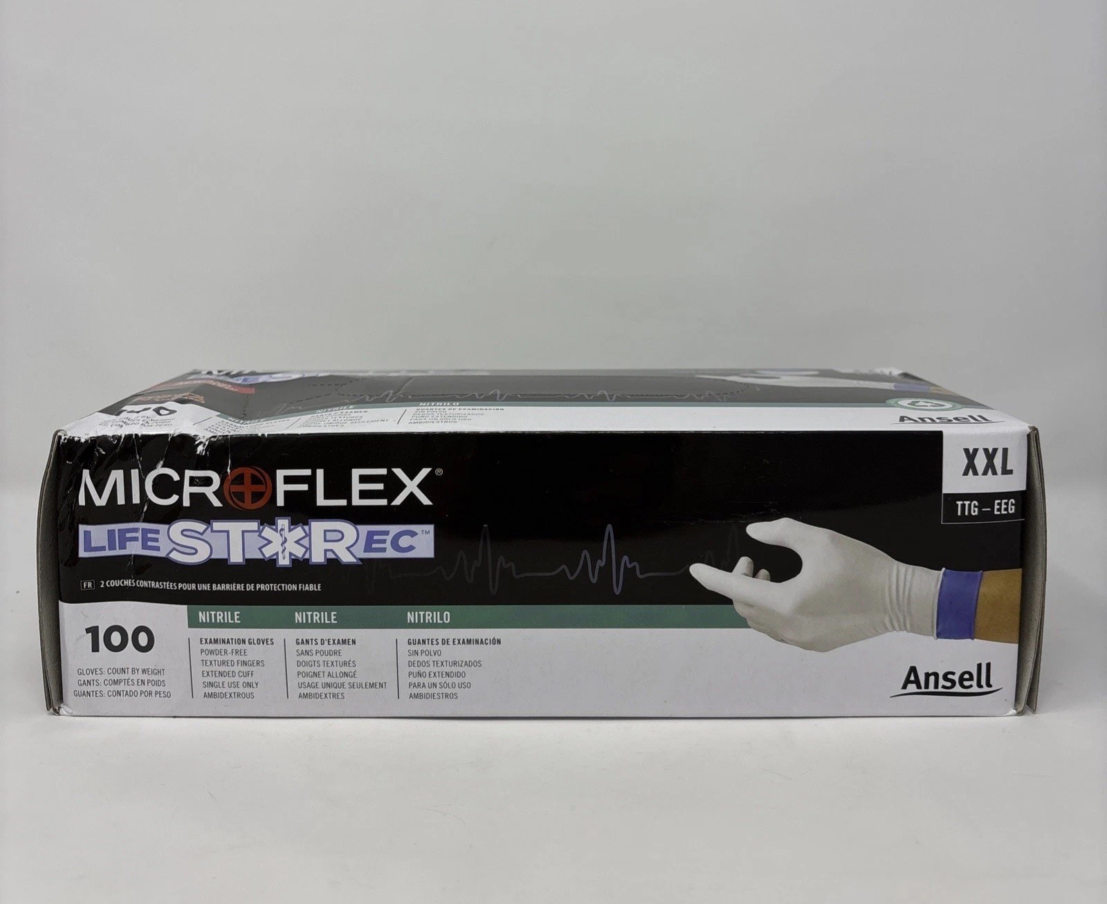 Ansell MicroFlex LIFESTAR EC PF Double layer Extended Cuff gloves Size XXL