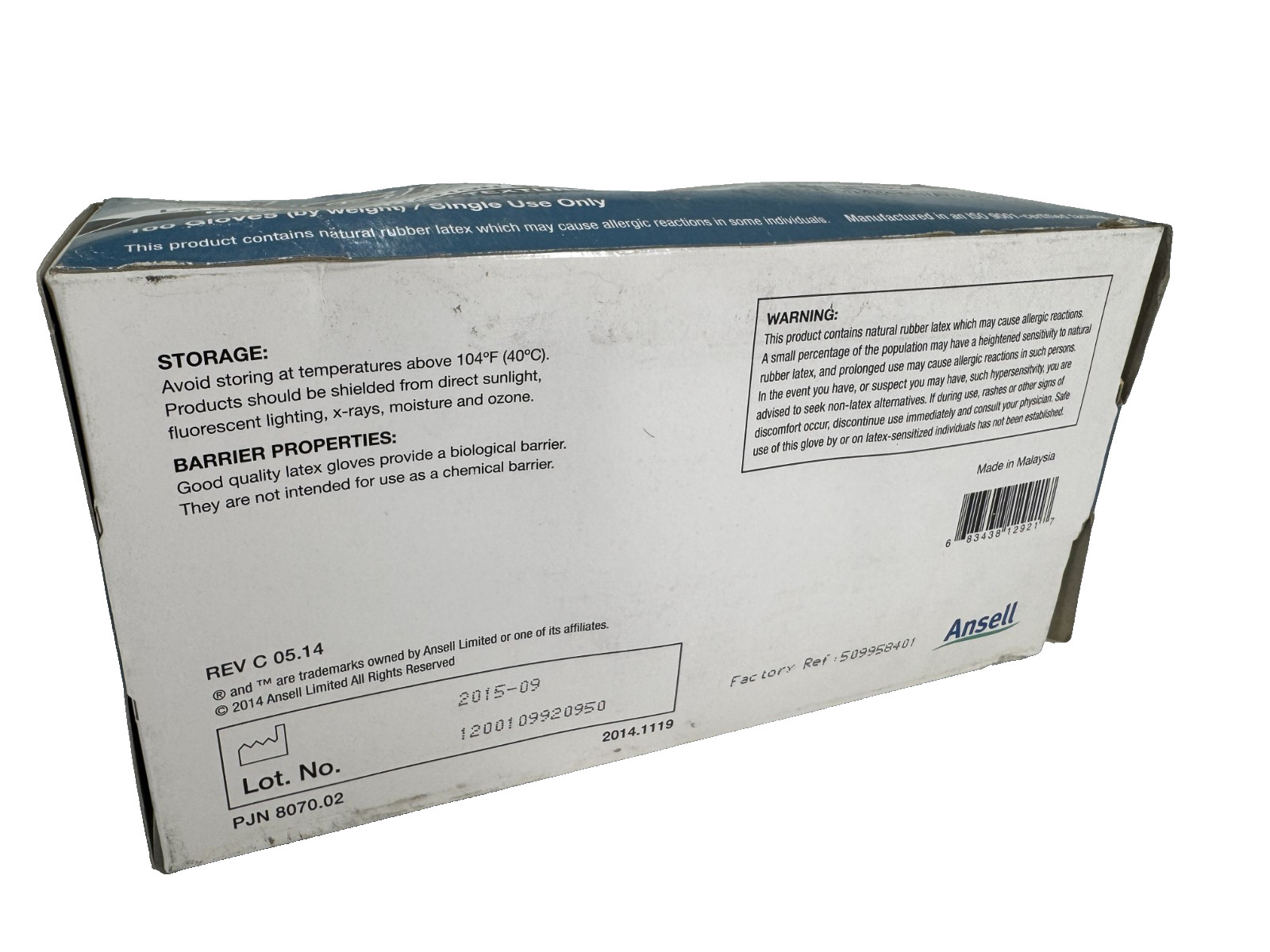 ANSELL L921 Latex Disposable Glove, Size: Small Microflex E-Grip *Box of 100*