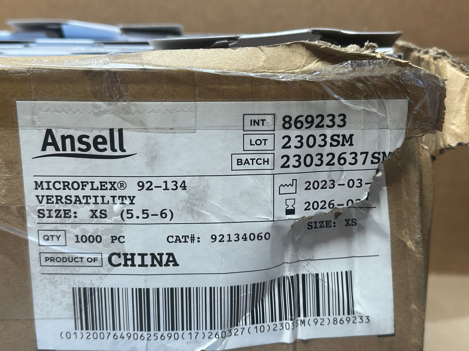 1000x Pack Lot Ansell Microflex 92-134 Size XS 5.5-6 Exam Nitrile Gloves – Blue
