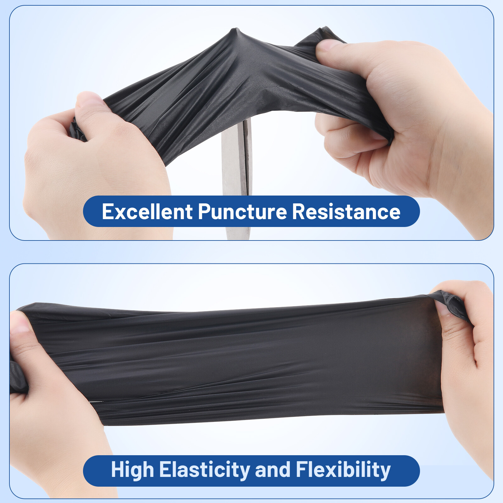 1200/Case JMU Nitrile Gloves BLACK Medical Exam Gloves 3.5 Mil（XS/S/M/L/XL）