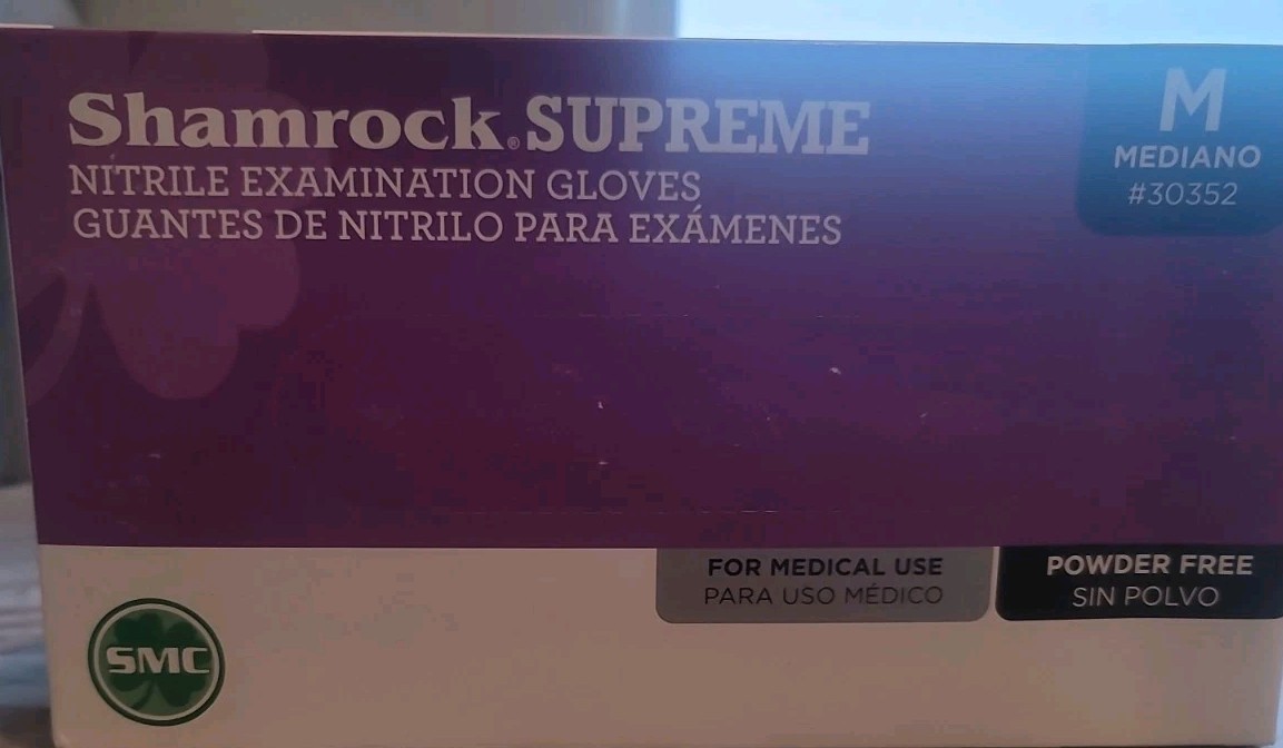 Shamrock Supreme Nitrile Exam Glove – Size Medium Box