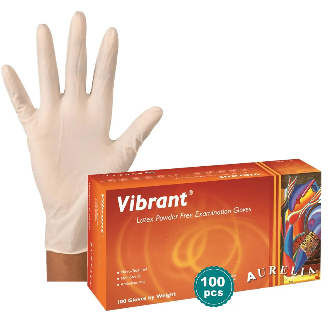 Aurelia Vibrant Latex Gloves – FAST SHIPPING (CASE OF 10X- BOXES ) 1000 GLOVES