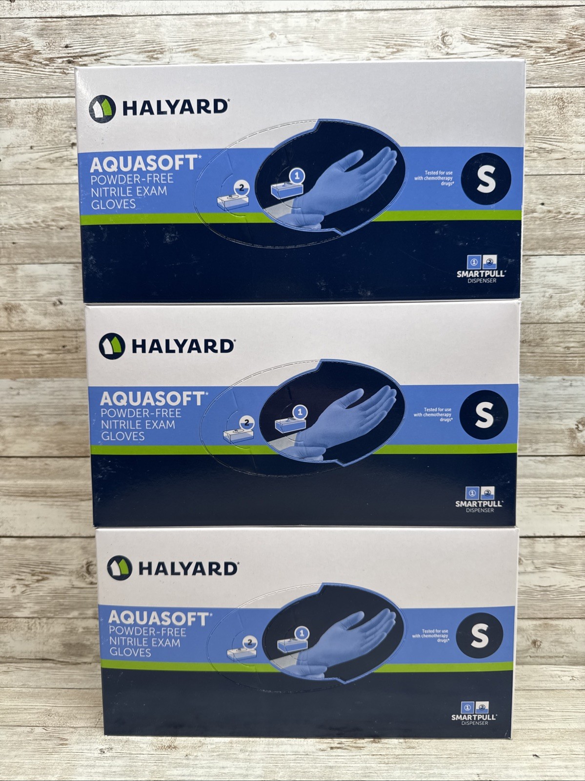 Halyard AquaSoft Nitrile Exam Gloves *3 BOXES* Size: Small 300/Bx *Exp: 04/26*
