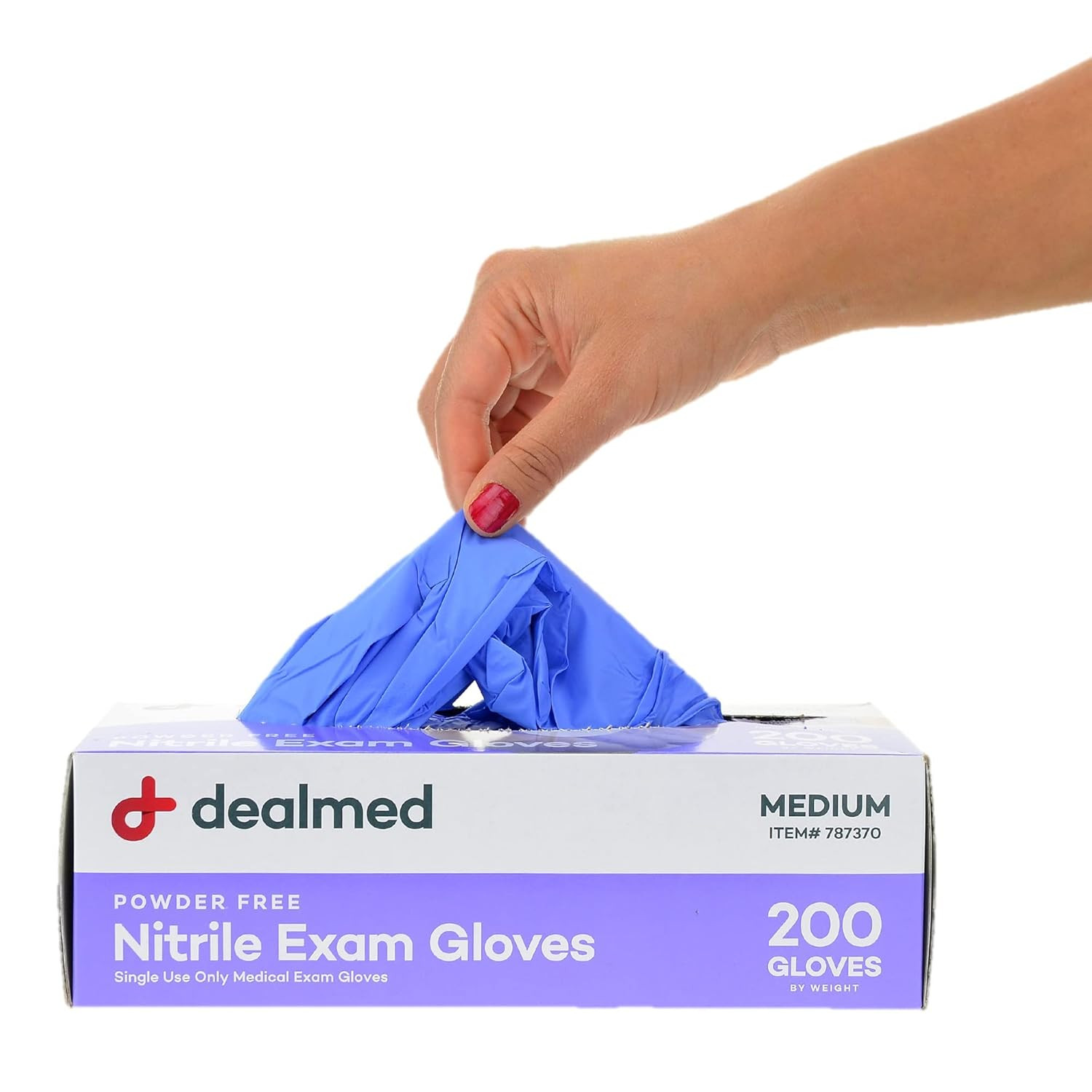 Dealmed Nitrile Medical Grade Exam Gloves, Disposable, Latex-Free, Medium (200 C