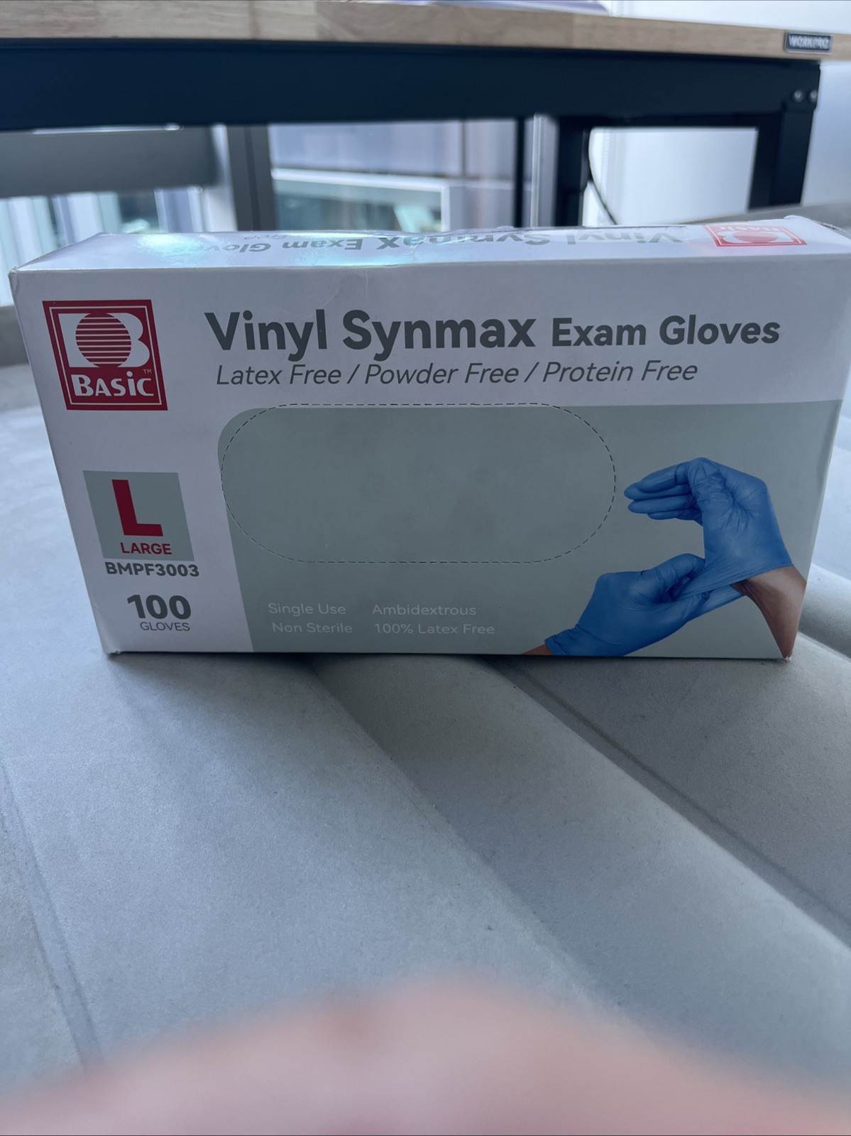 Basic BMPF-3003 Synmax Synthetic Large Vinyl Exam Glove – 100 Per Case