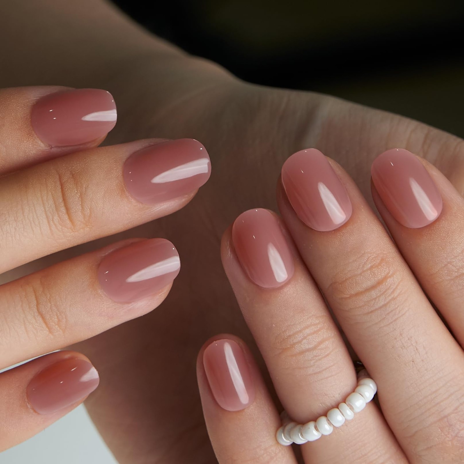 Curvlife Soft Gel Extra Short Press On Nails 30Pcs Honey Peach Pink Oval