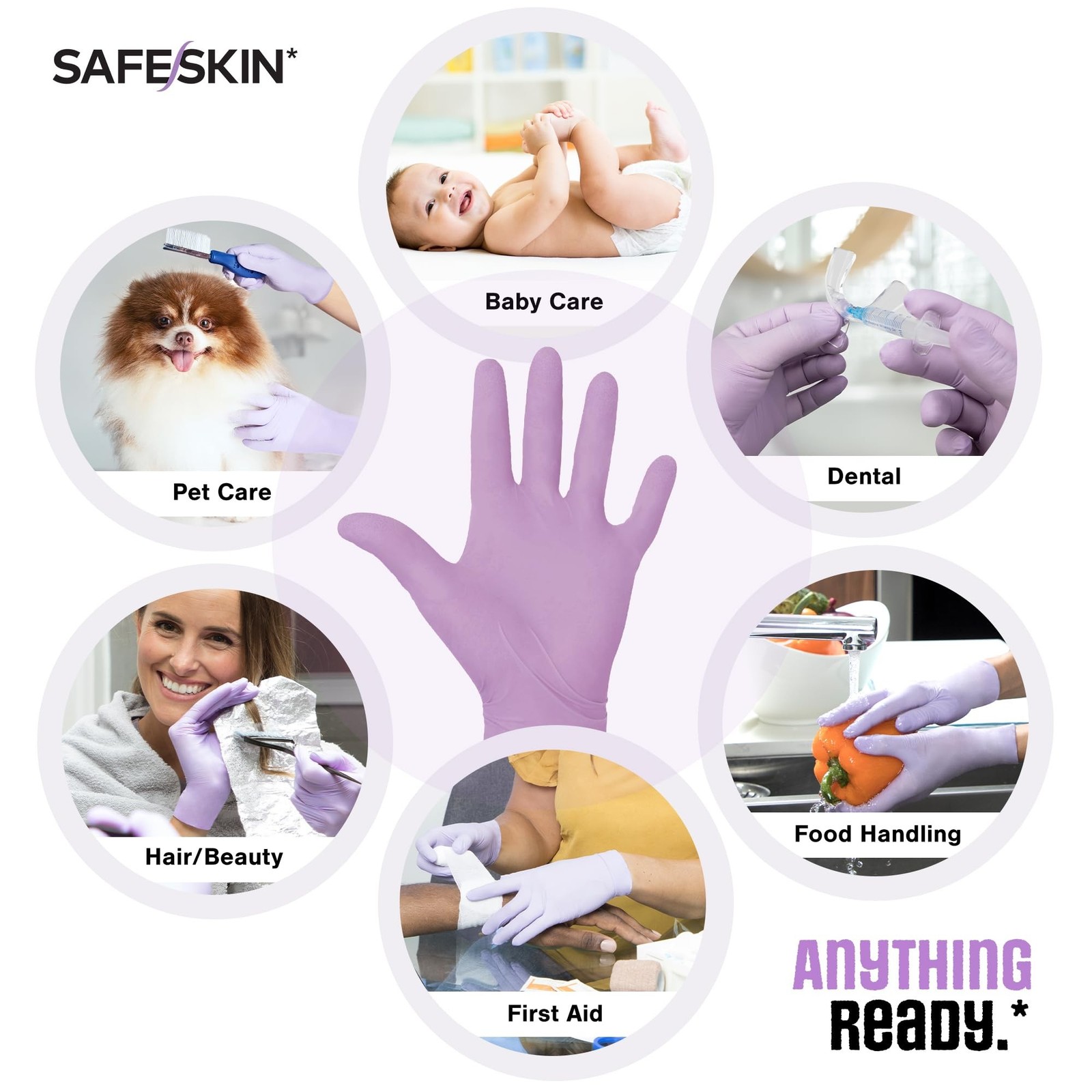 SAFESKIN Disposable Nitrile Gloves in POP-N-GO* Pack of 50 or 200 Powder Free…