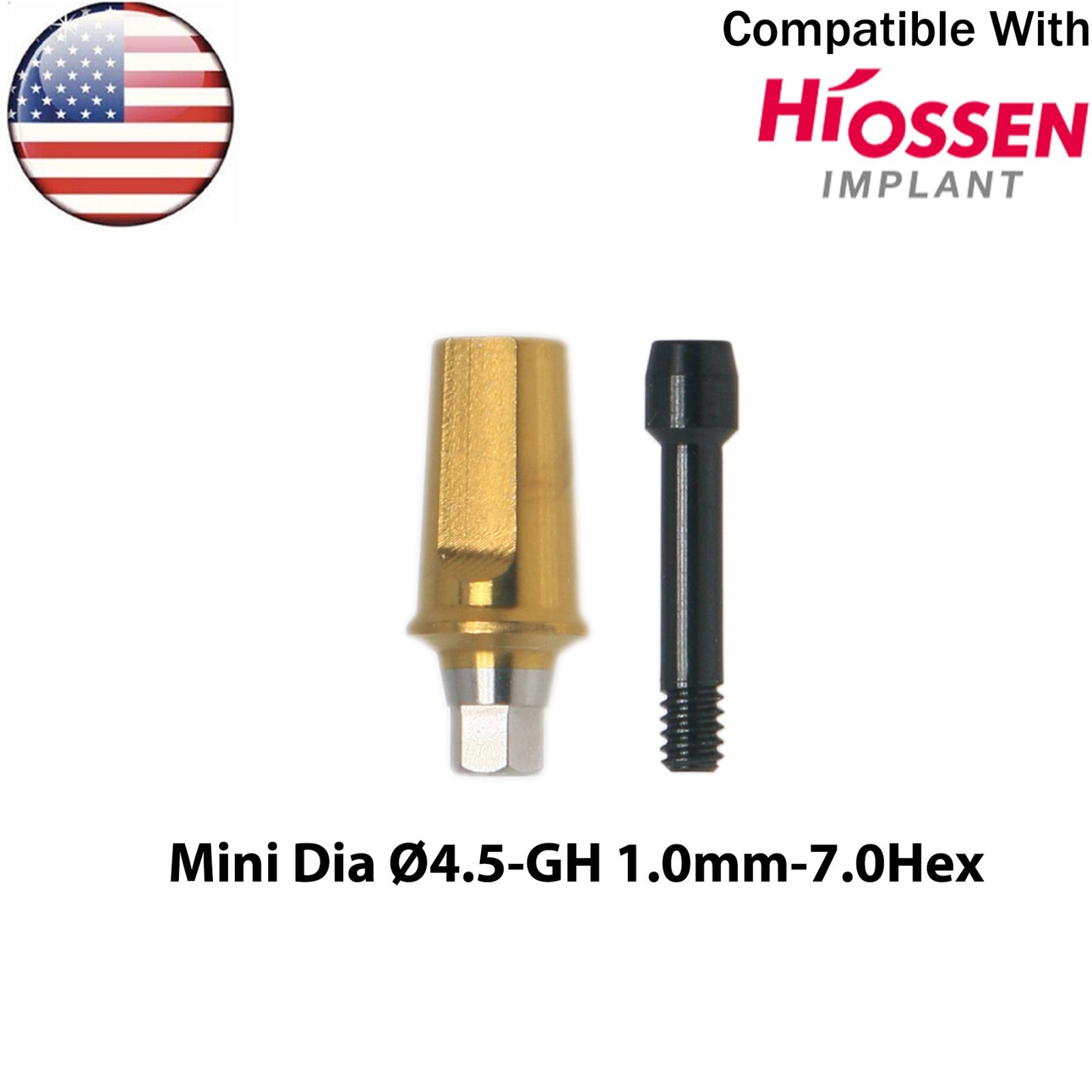US Dental Straight Transfer Abutment Mini/Regular Ø4.5/5.0mm Fits Hiossen Osstem