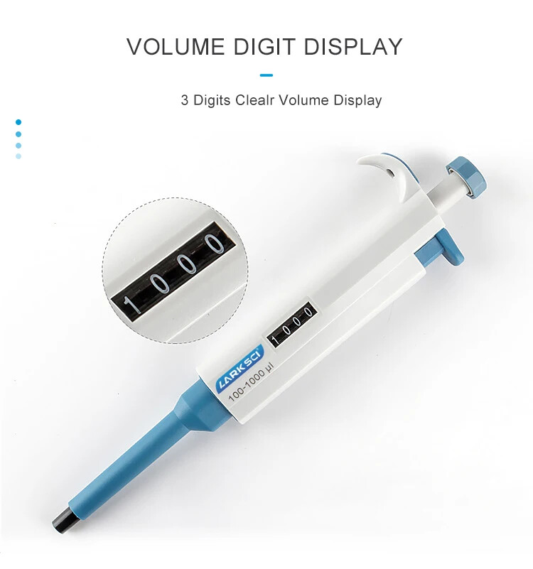 Lab Pipette Adjustable Single Channel Digital Micropipette with Pipettor Tips