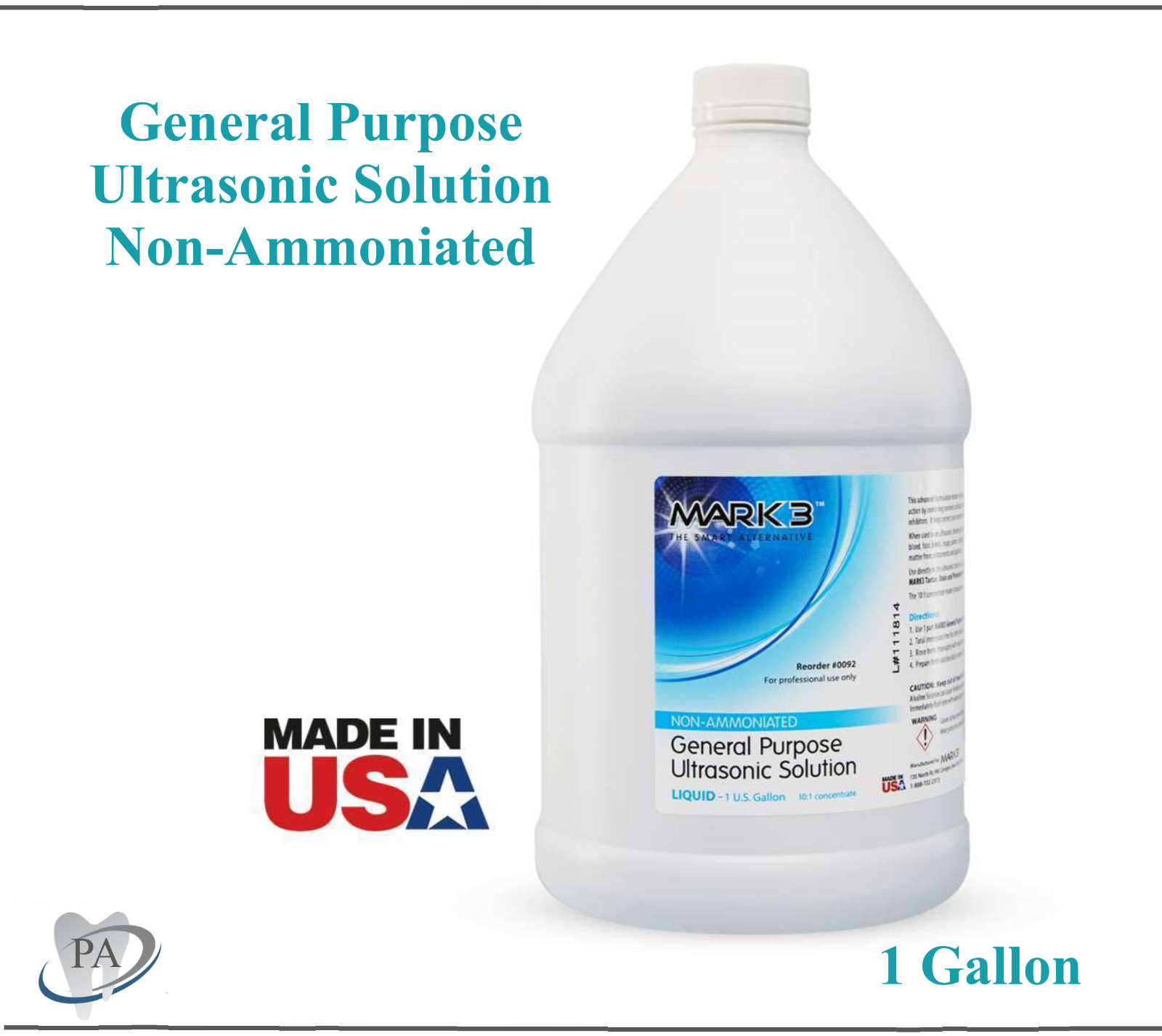 Dental General Purpose Ultrasonic Solution – Non-Ammoniated, 1 Gln, 10:1, MARK3