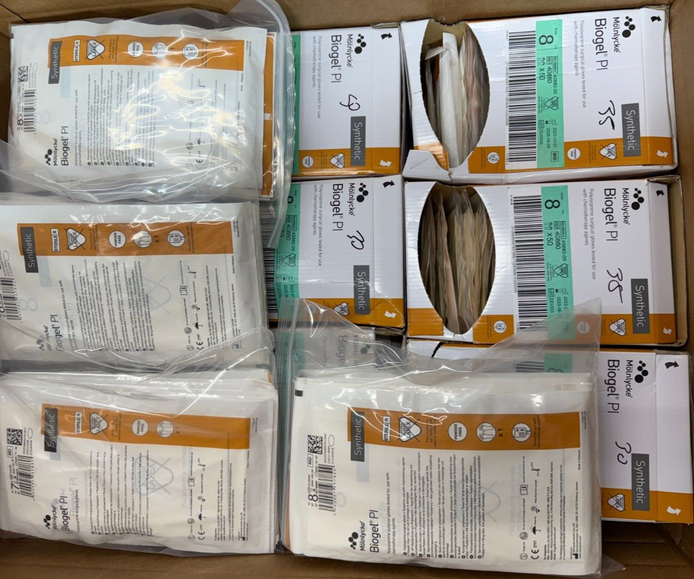 Lot of 300x Biogel PI Indicator Underglove, Sterile, Size 8 + More