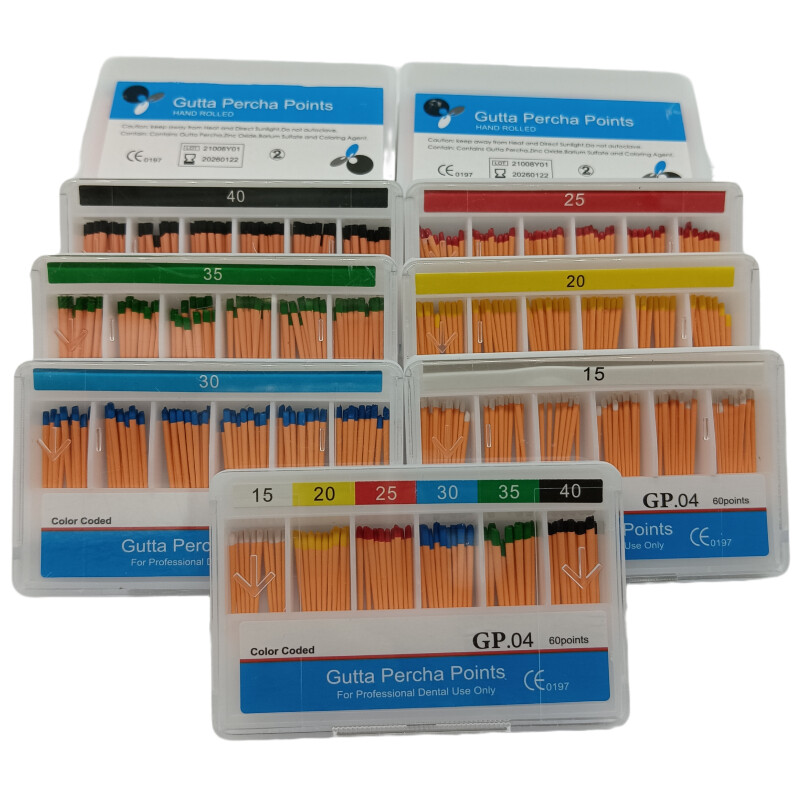 60 Pcs/Box Dental Endo Root Canal Obturating Gutta Percha Points Taper