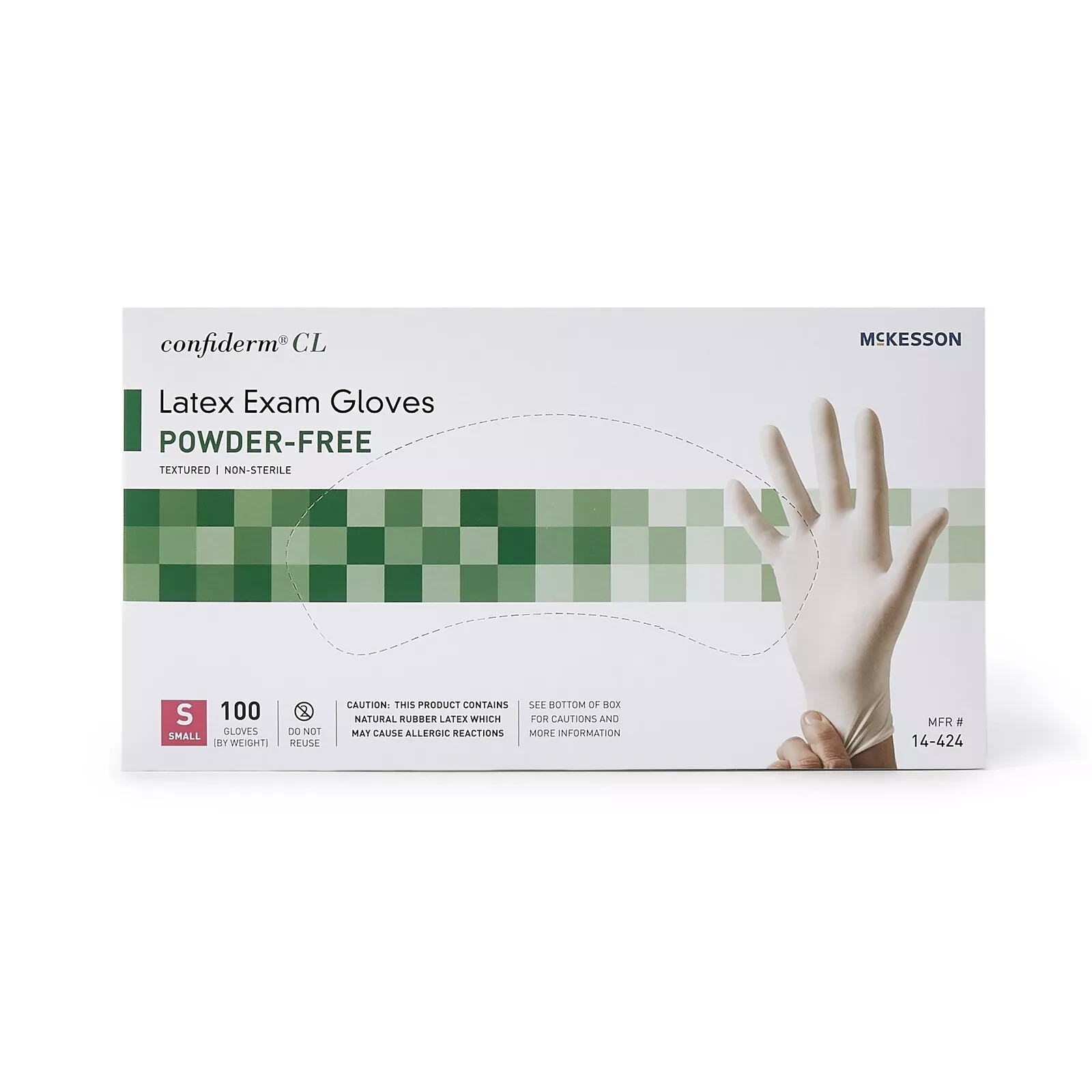 McKesson Confiderm Latex Exam Glove Standard Cuff Length MEDIUM 100 per Box