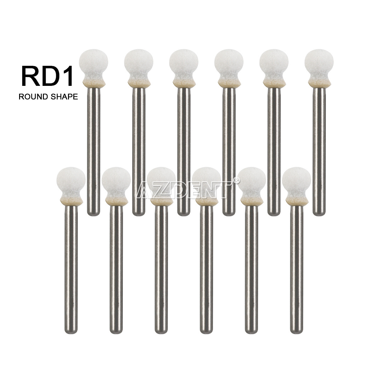 Dental White Stone Aluminum Oxide Polishing Kit FG Burs Round /Cone /Flame Shape