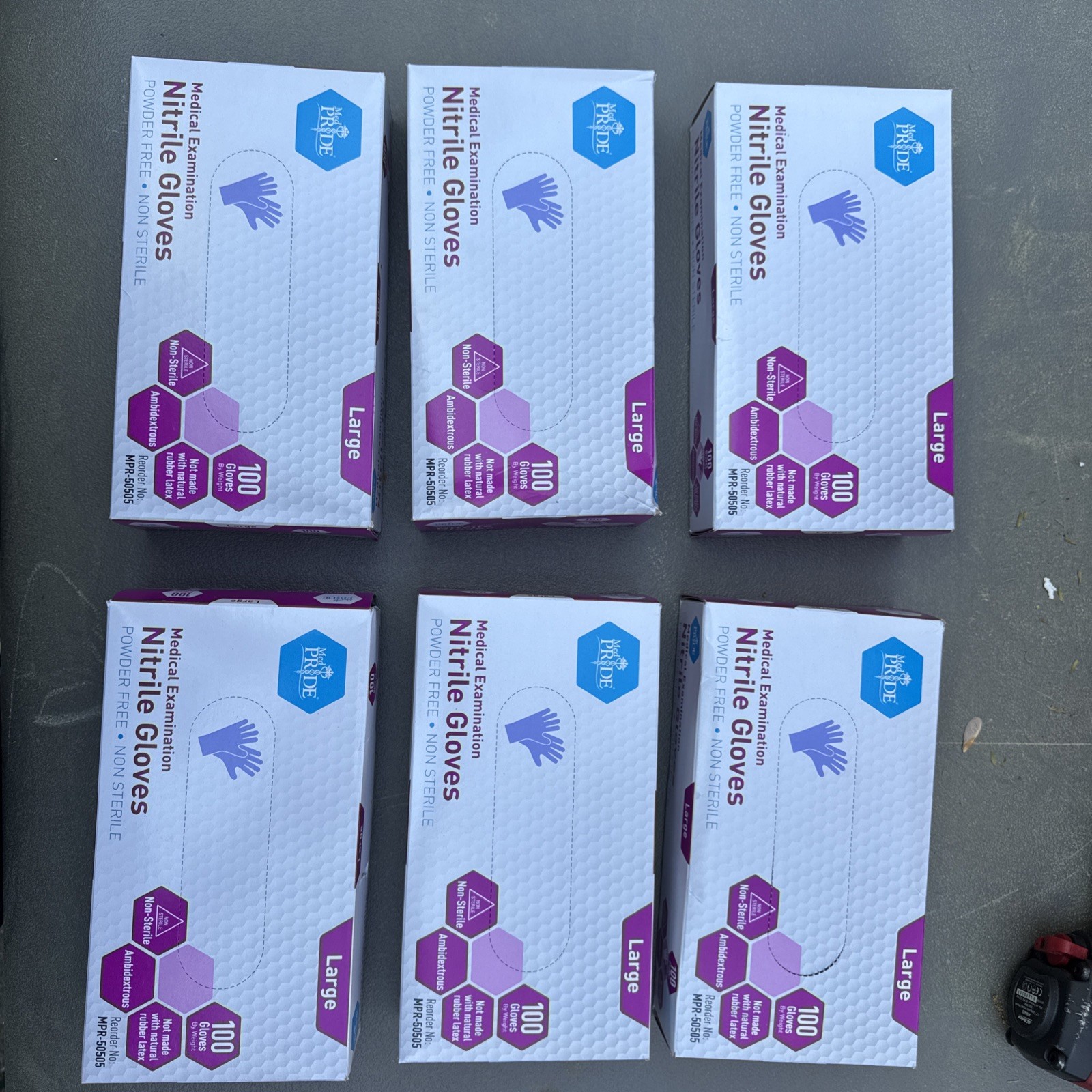 6 PK-MedPride-Powder-Free Nitrile Exam Gloves – Medium – 100 Per Box CP Z