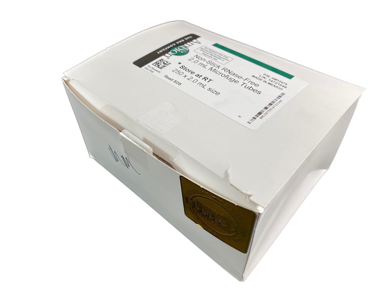 AMBION 2.0mL Microfuge Tubes Graduated Low-Binding PP Snap Cap AM12475 (250/cs)