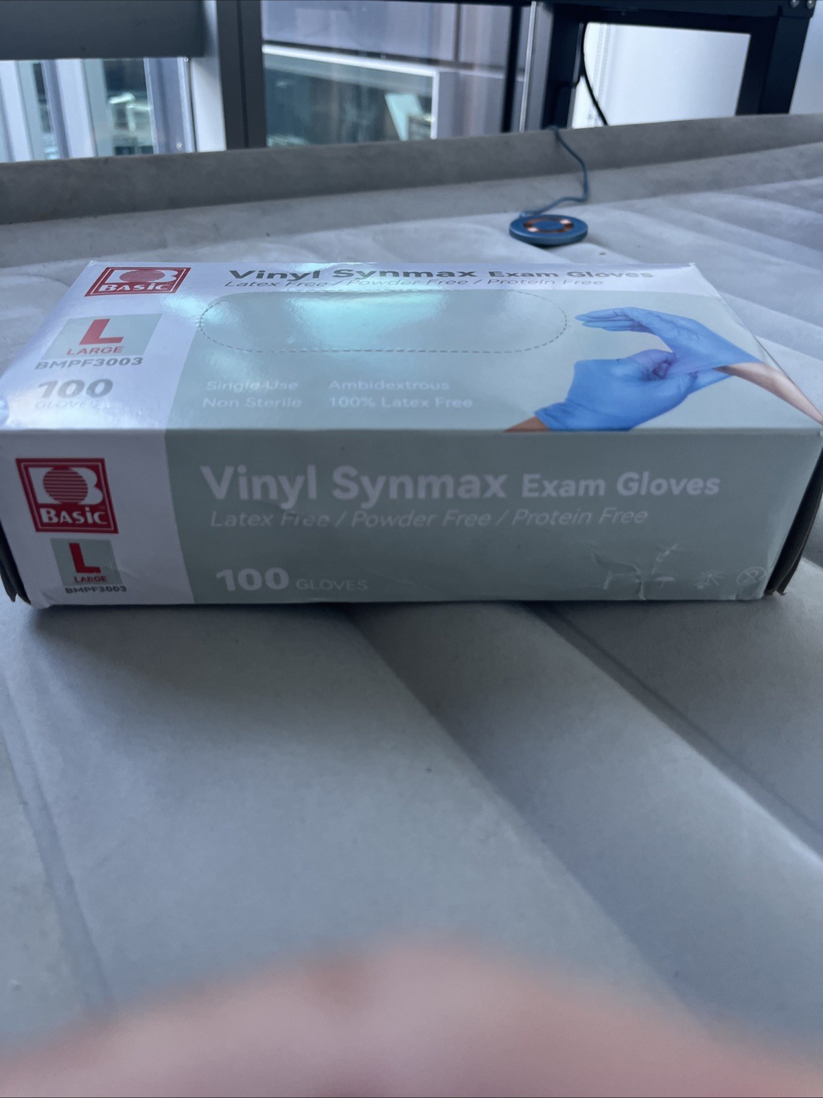 Basic BMPF-3003 Synmax Synthetic Large Vinyl Exam Glove – 100 Per Case