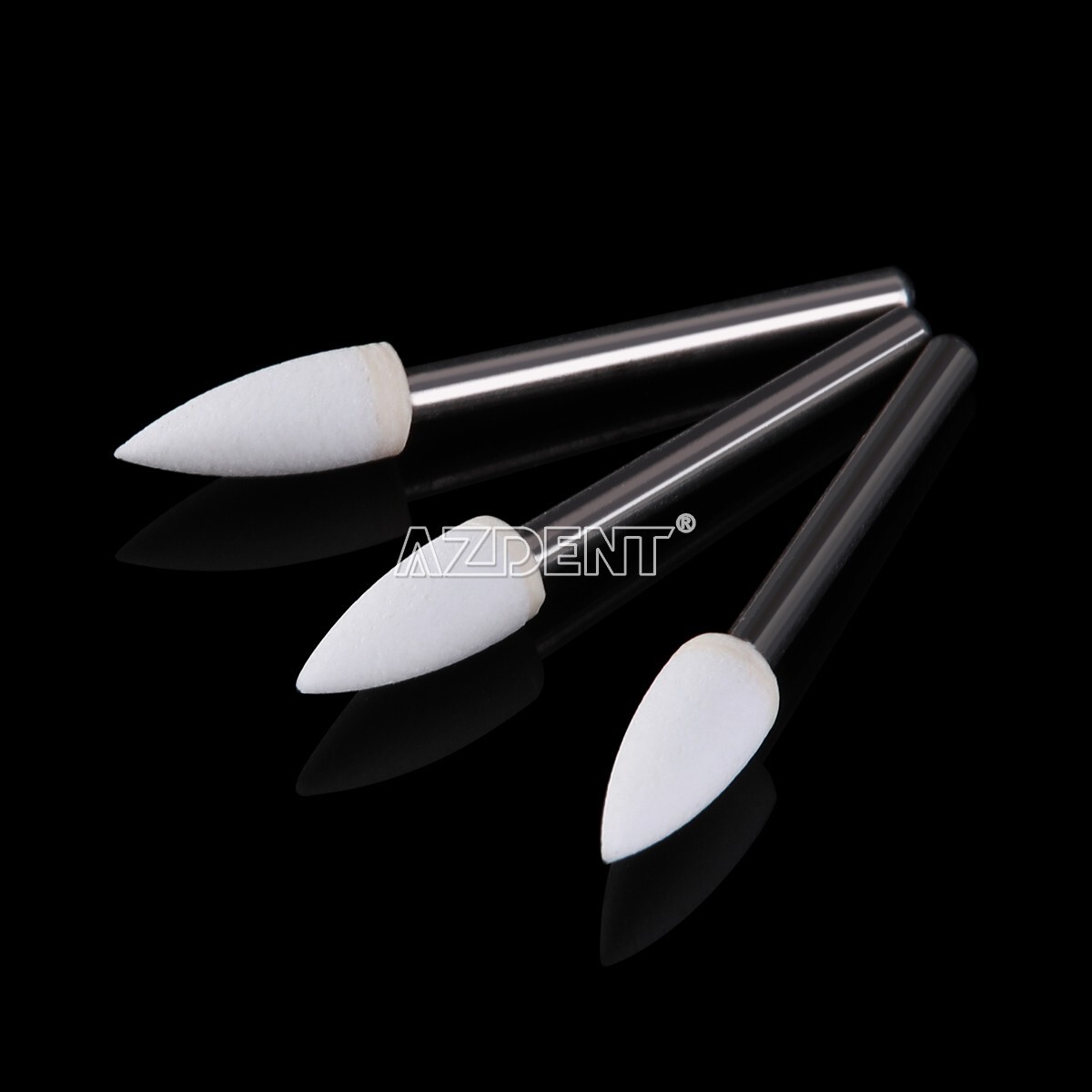 AZDENT Dental White Stone Polishing Burs FG Aluminum Oxide 12Pcs/Box