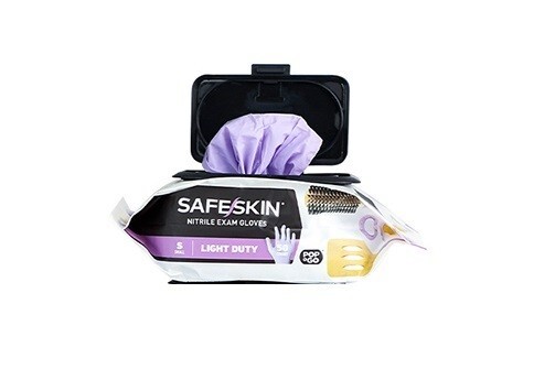 SAFESKIN Nitrile Disposable Gloves Pack of 50, Light Duty, Small