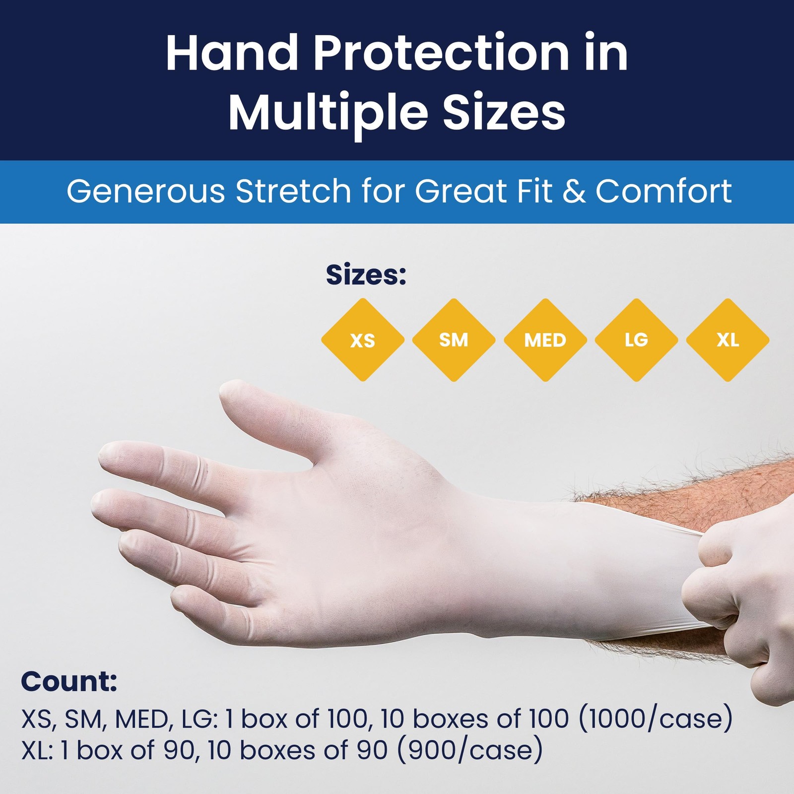 Adenna BRZ645 5.5 mil Disposable Powder-Free Latex Gloves, Medical Grade, Medium