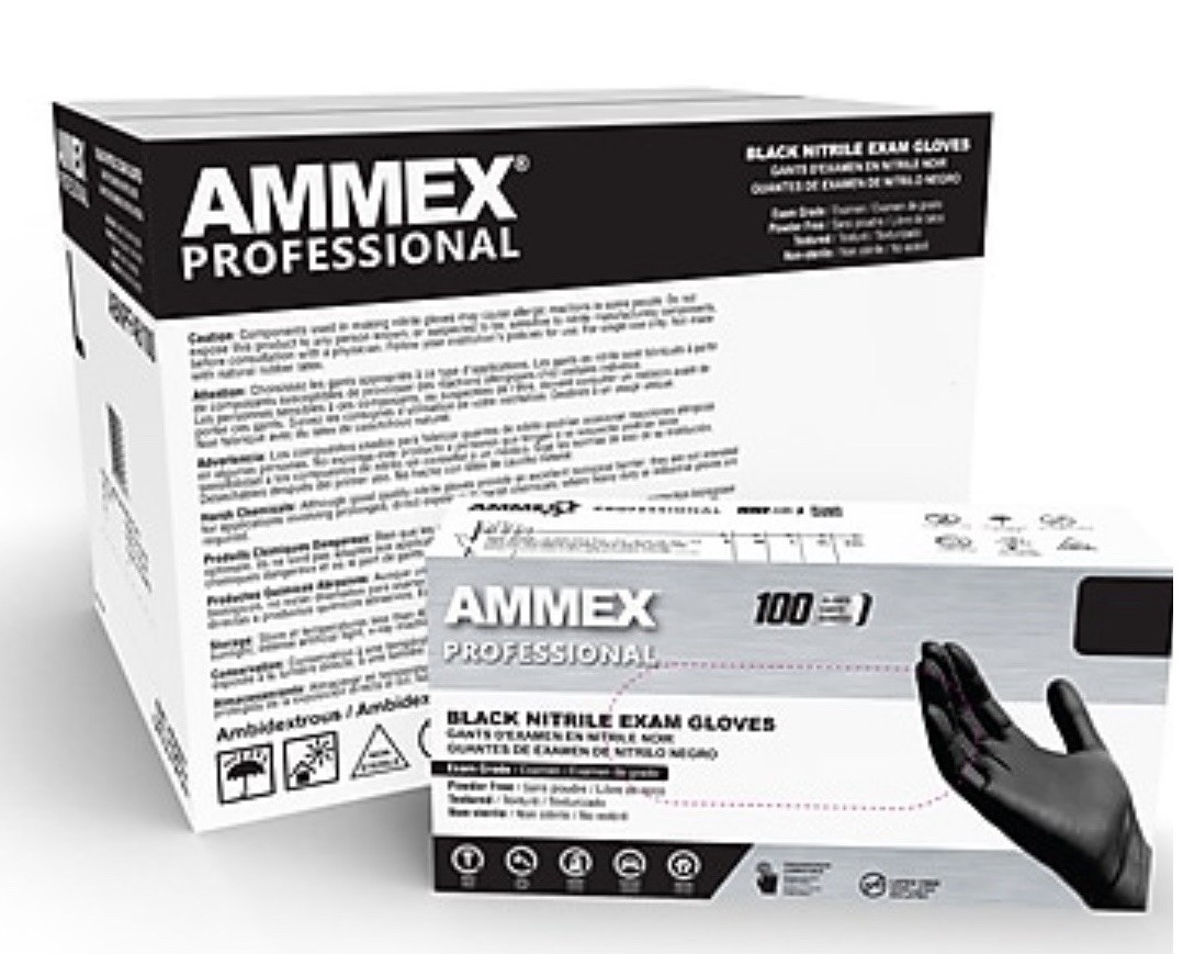 Ammex Professional Series Powder Free Nitrile Exam Gloves, Latex-Free, Large