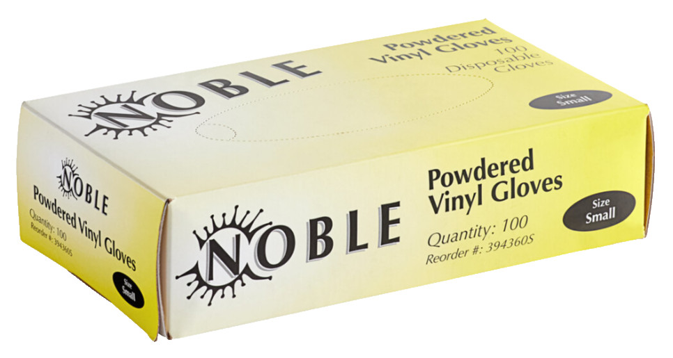 Noble Products Powder-Free Disposable Clear Vinyl Gloves for Foodservice – Small