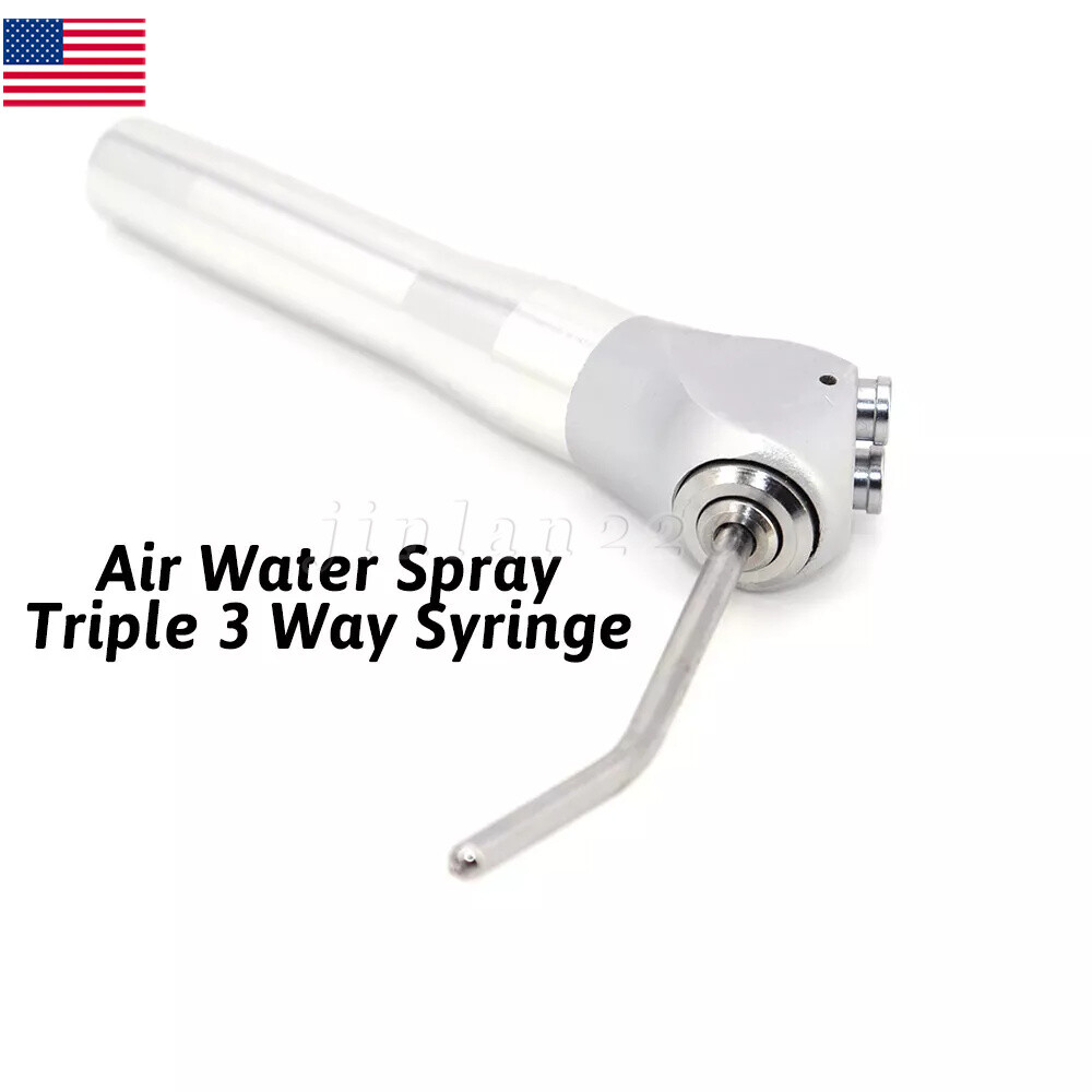 3 Way Air Water Spray Triple Syringe Handpiece + 2 Nozzles Tips Tubes Dental