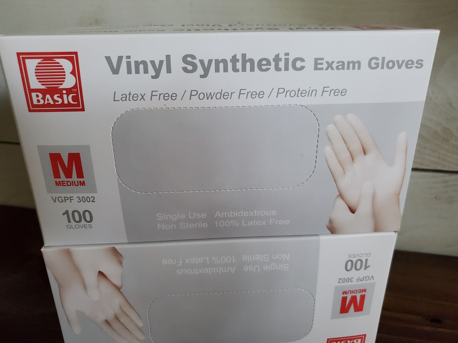 Basic Synguard Vinyl Powder-Free Exam Gloves MEDIUM 100 Ct VGPF 3002 (4 Boxes)