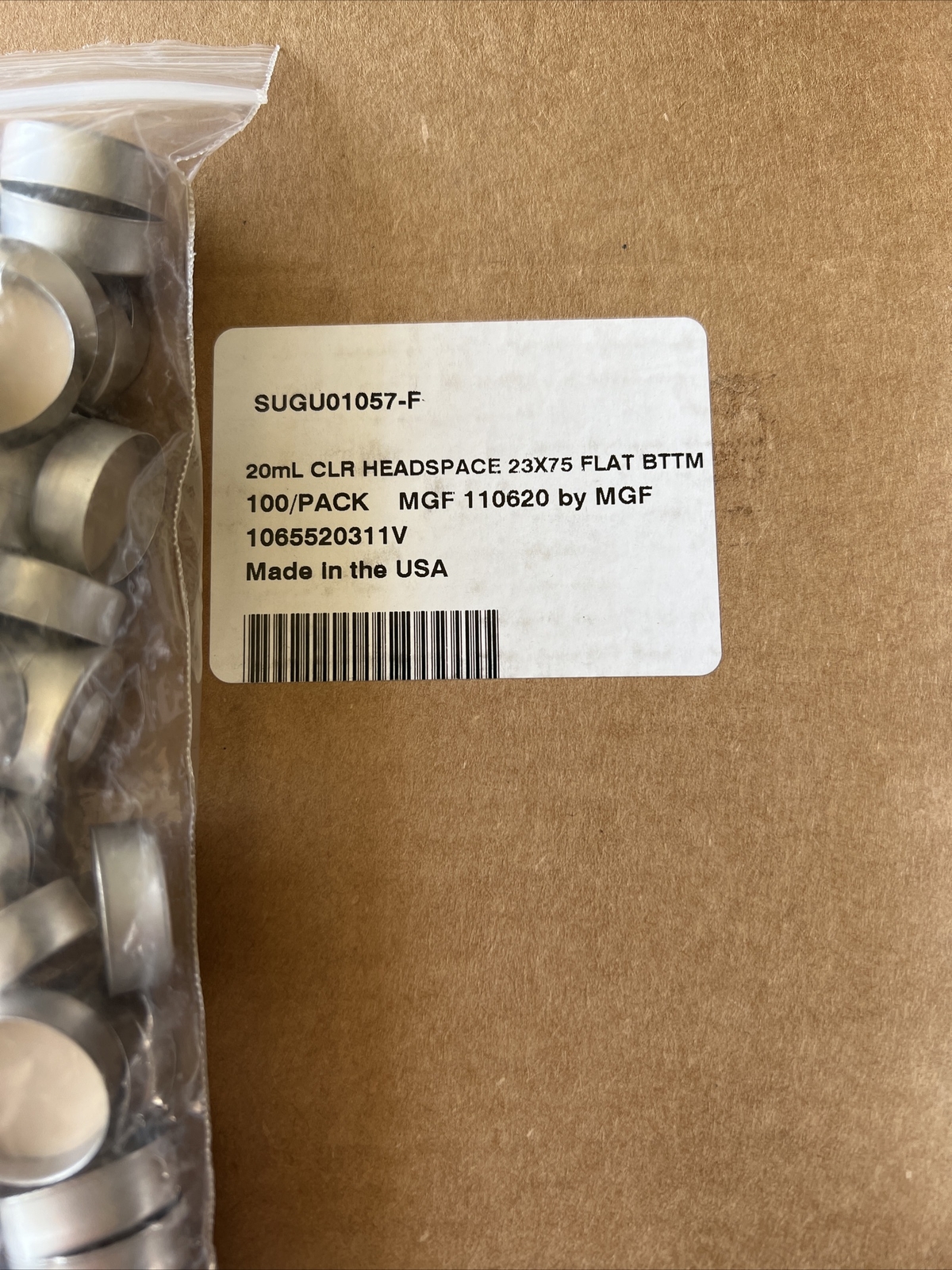 Emerald Scientific 400 Pcs of SUGU01057-F 20ml Vials, 260 Pcs of SUGU01058