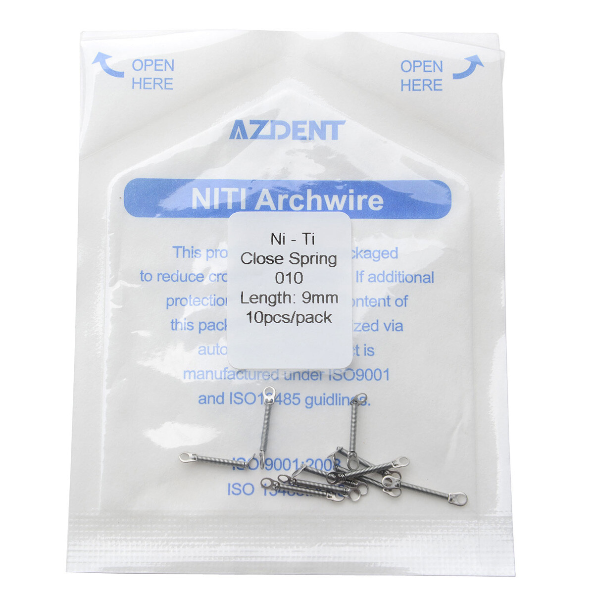 AZDENT Dental Orthodontic Niti Closed Coil Spring High Resilience 10pcs/pack