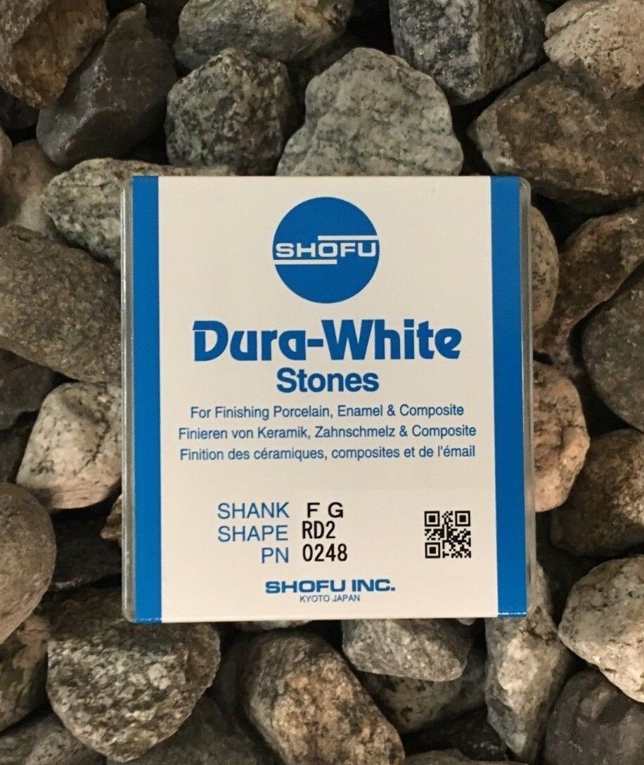 SHOFU #0248 DURA-WHITE FG/RD2 FINISHING STONES (BOX OF 12)