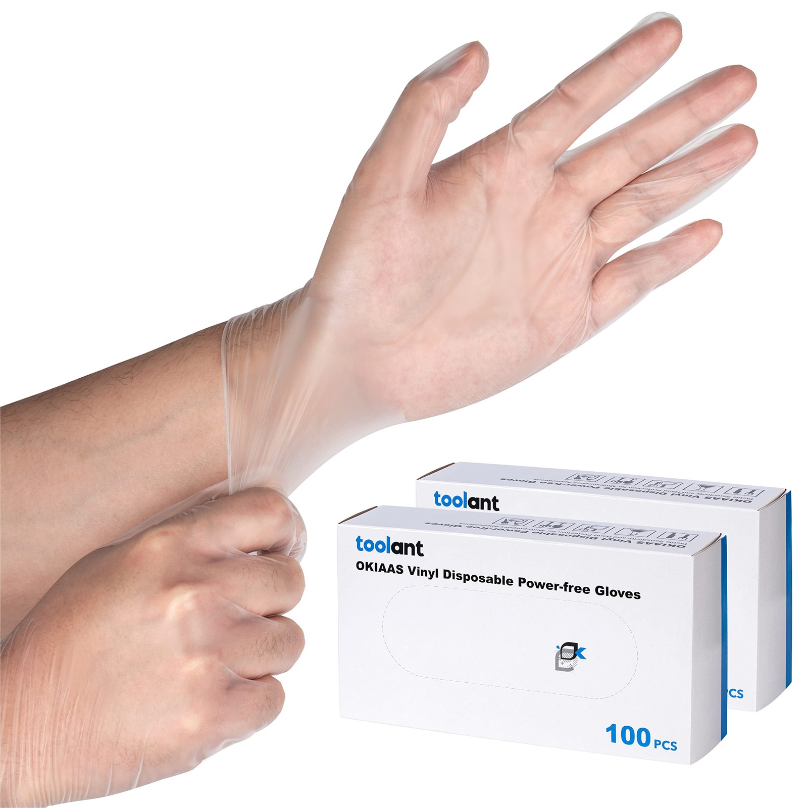 Disposable Gloves S, Food Safe, Bulk of 200 Pcs|Latex and Powder-Free Clear V…