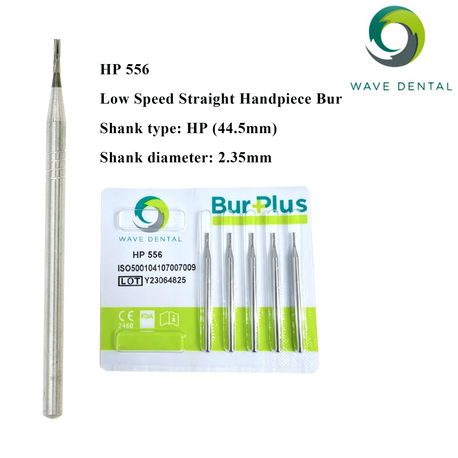US Wave Dental Bur Carbide Surgical HP Straight Fissure For Low Speed 44.5mm