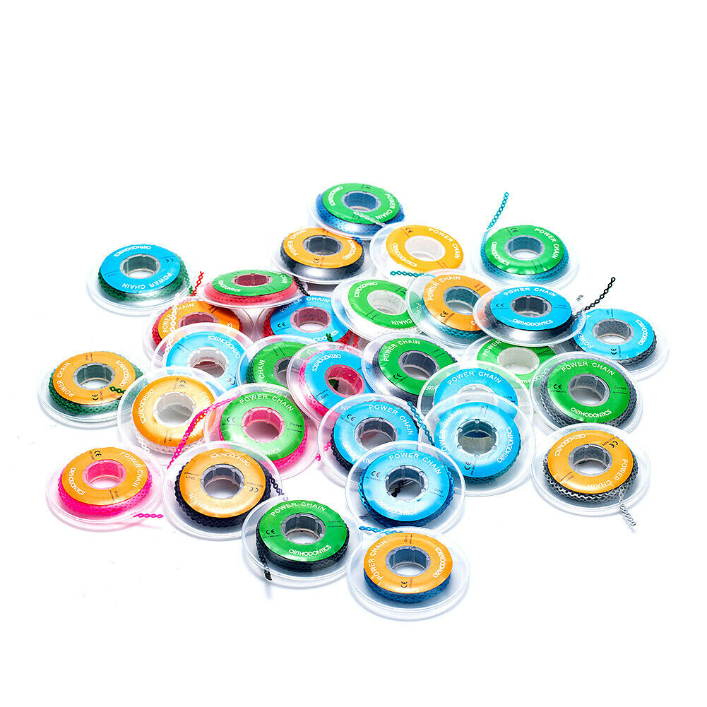 Dental Orthodontic Power Chain Ligature Ties Elastic Rubber Bands for Brackets